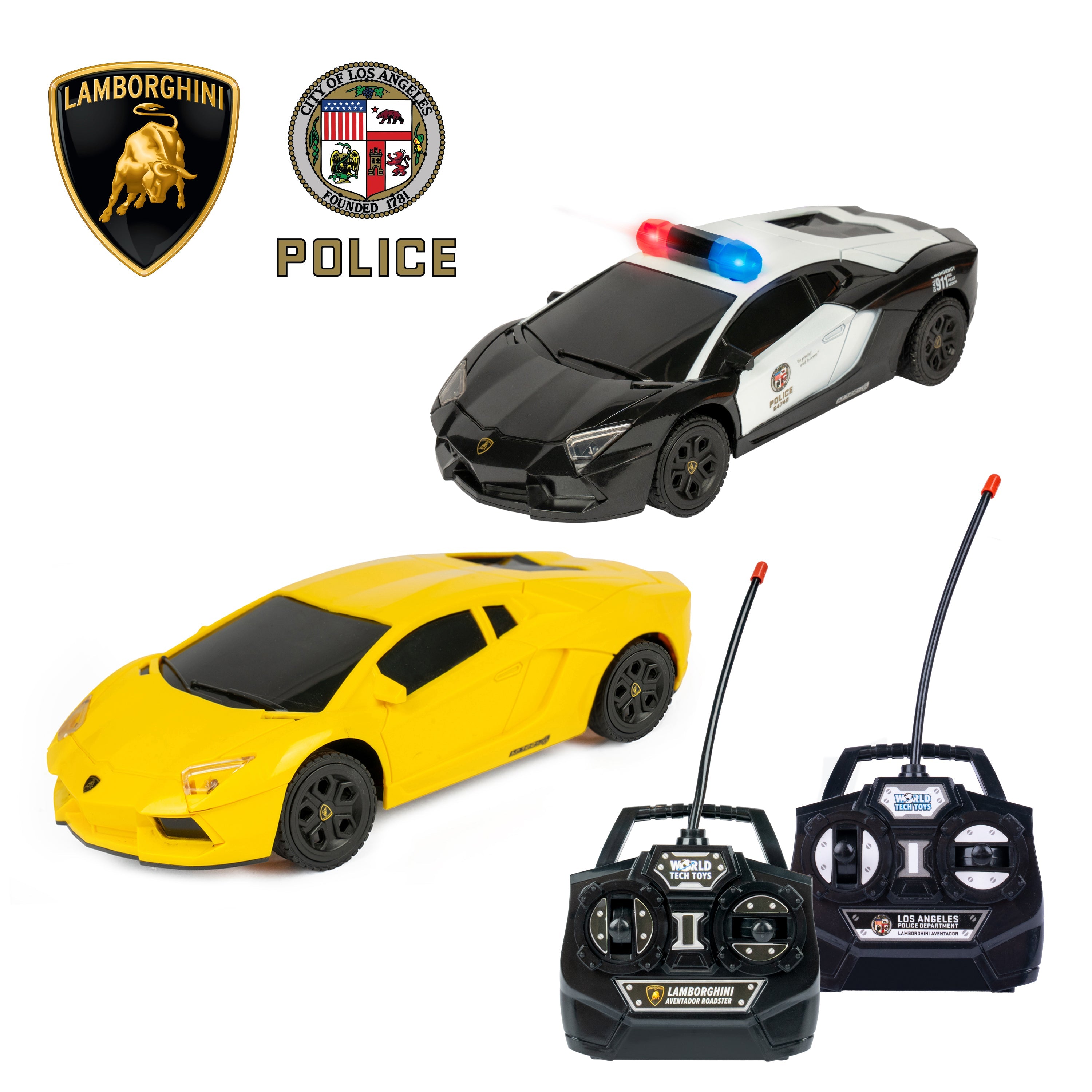 ホビーラジコン L SERIES 2 Pack - RC Lamborghini Aventador & LAPD Police Lamborghini