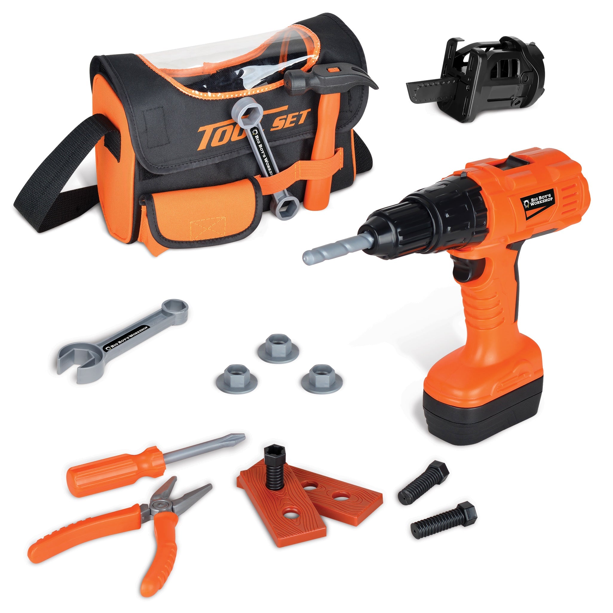 ポーザービックボーイ Big Boy's Workshop 20-Piece Electric Toy Power Drill Playset