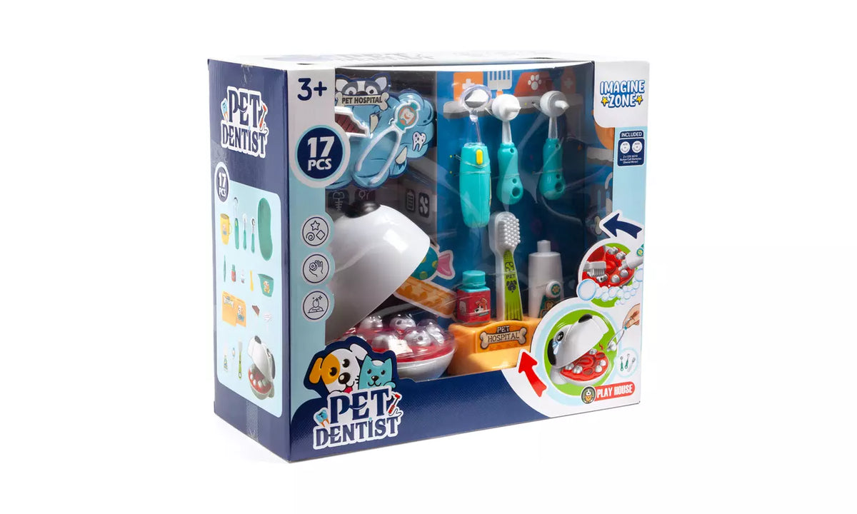 17 Piece Playset Pet Dentist Teeth Removal & Cleaning Toy – World