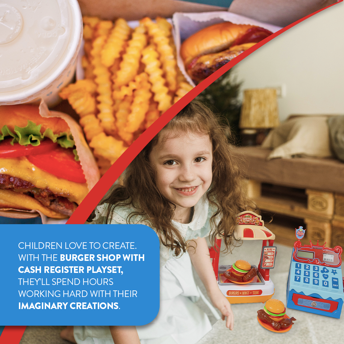 Juego de Cocina de Hamburguesas con Caja Registradora