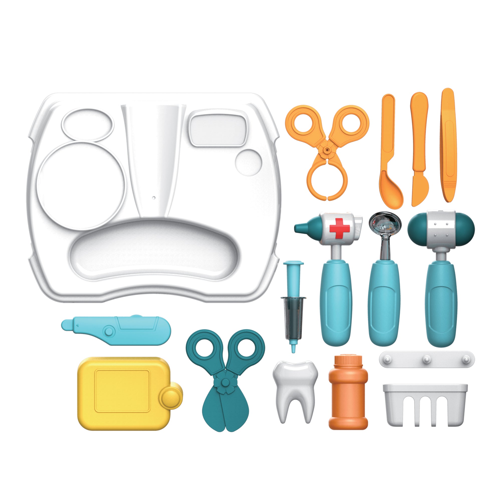 Set de juego de doctor, dentista y maleta médica (18 piezas)