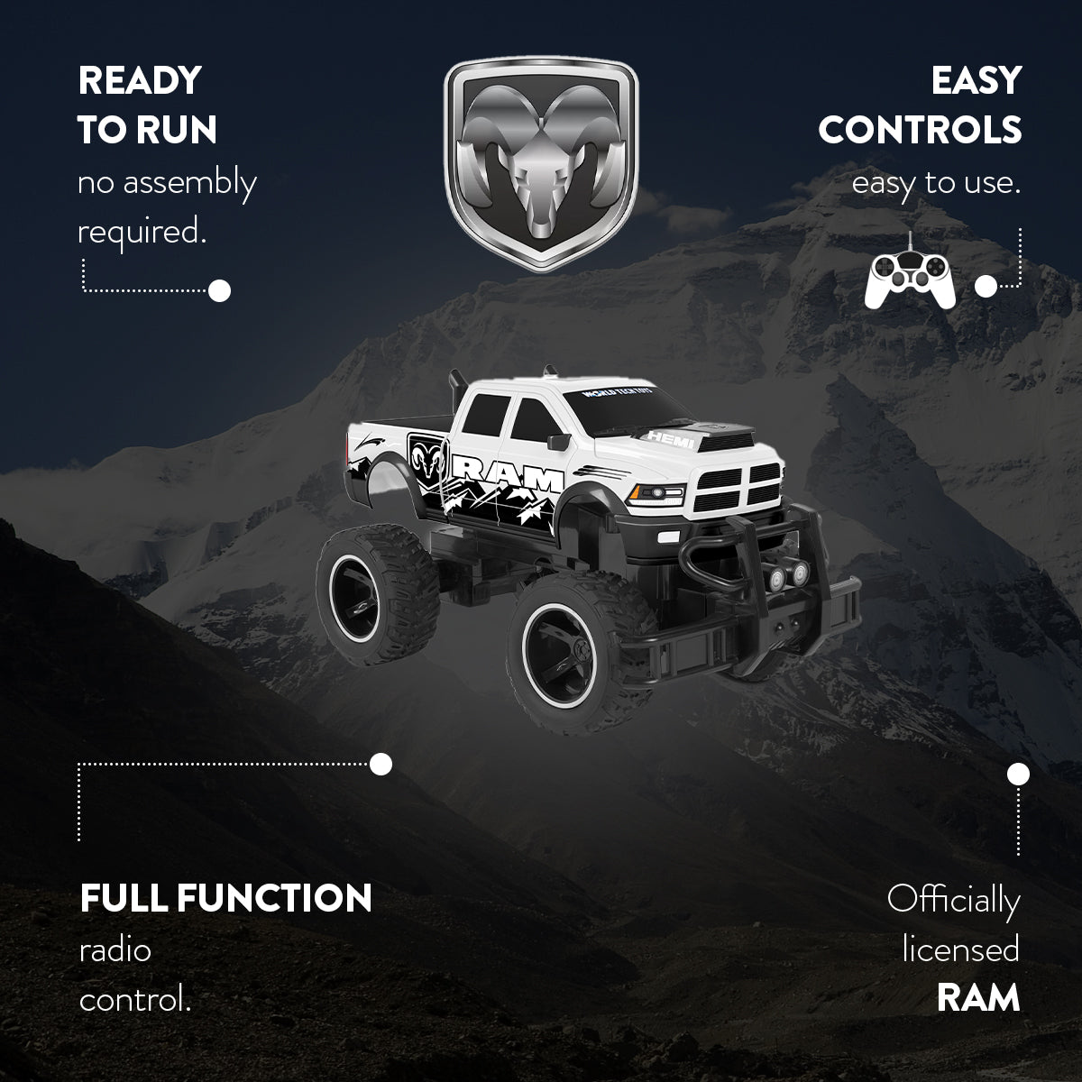 Dodge Ram 1:14 RTR RC Monster Truck – World Tech Toys