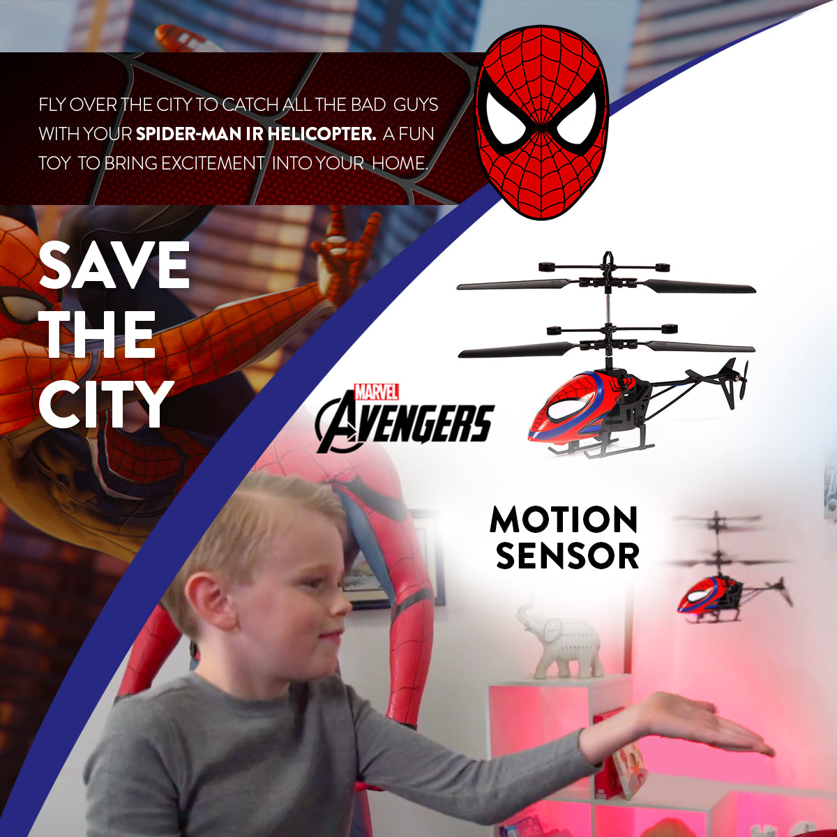 Spider Man Remote Spider-Man IR Helicopter | HobbyTron™ – World Tech Toys