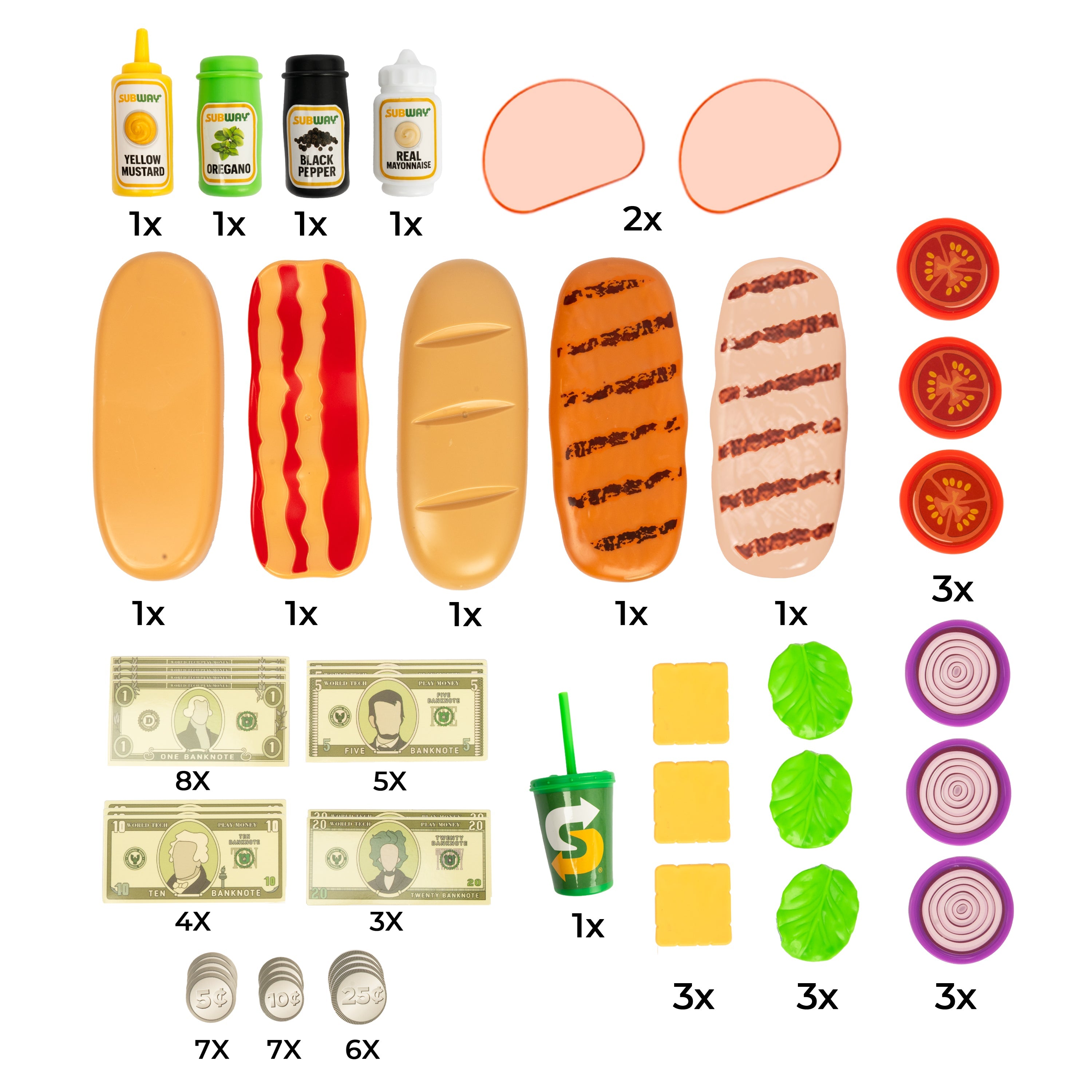Juego de sándwiches Subway (Set de 24 piezas)