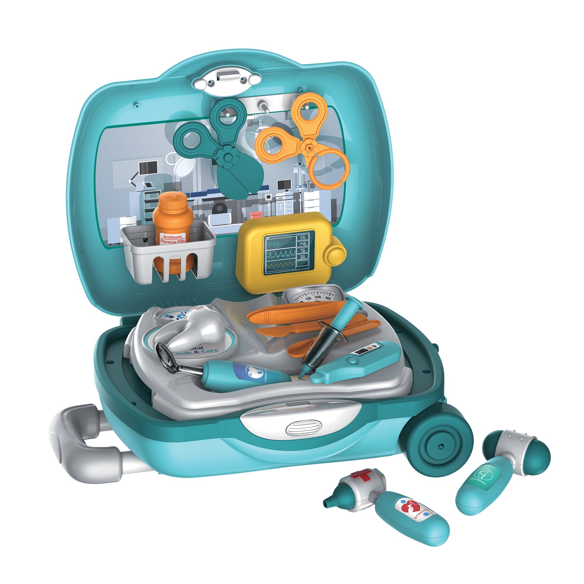 Set de juego de doctor, dentista y maleta médica (18 piezas)