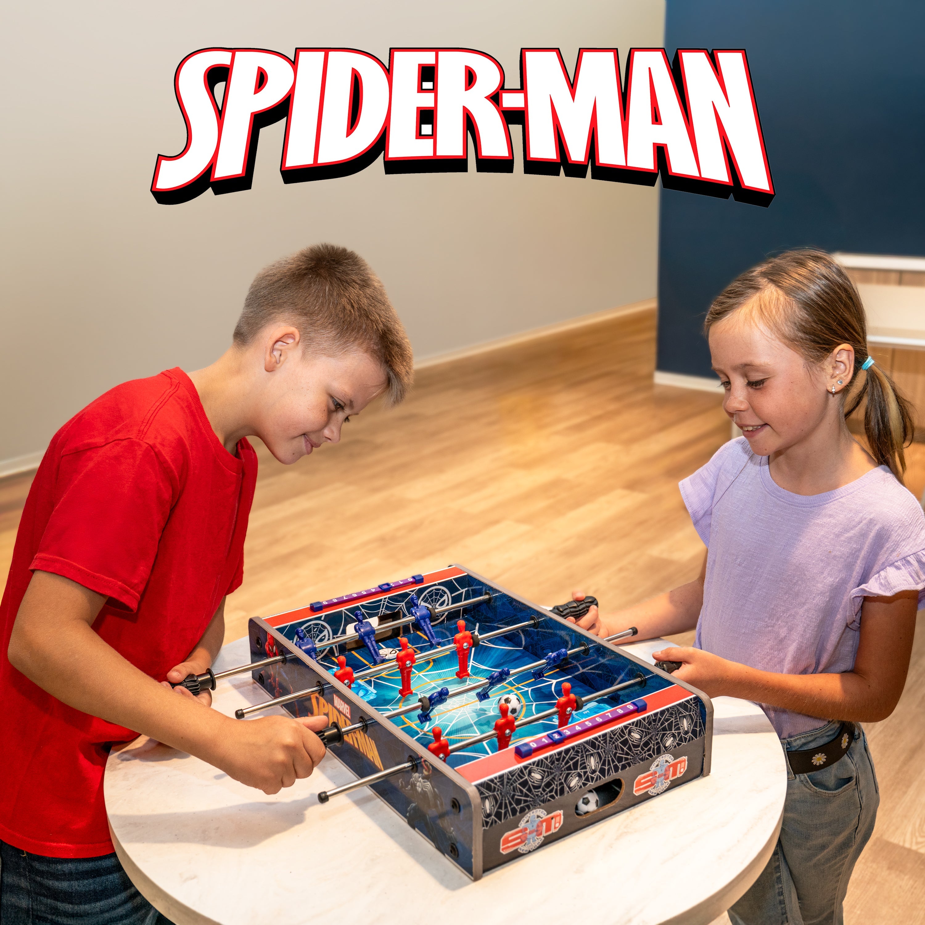 Juego de futbolín de madera de sobremesa Spider-Man