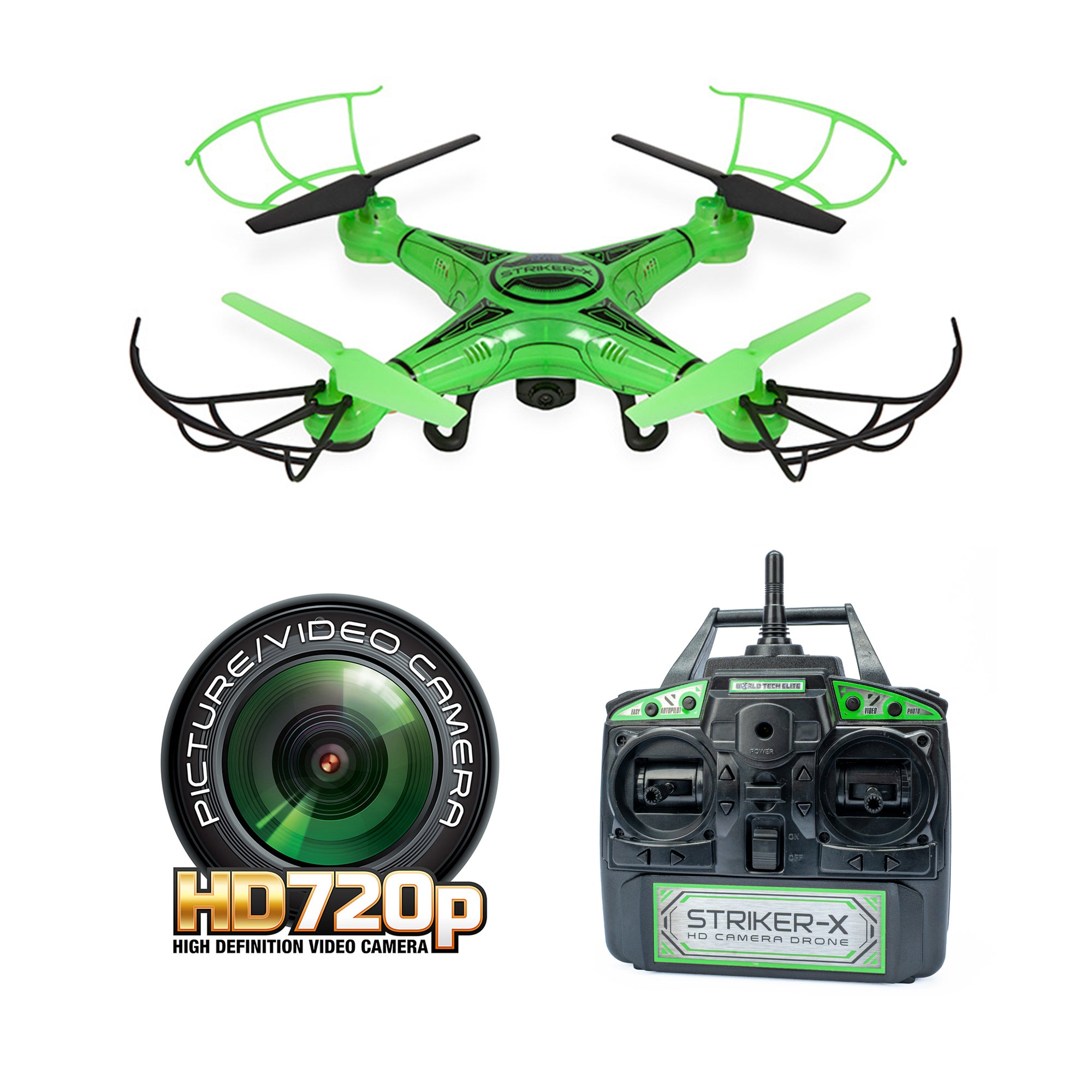 Striker-X Glow-In-The-Dark RC HD Camera Drone – World Tech Toys