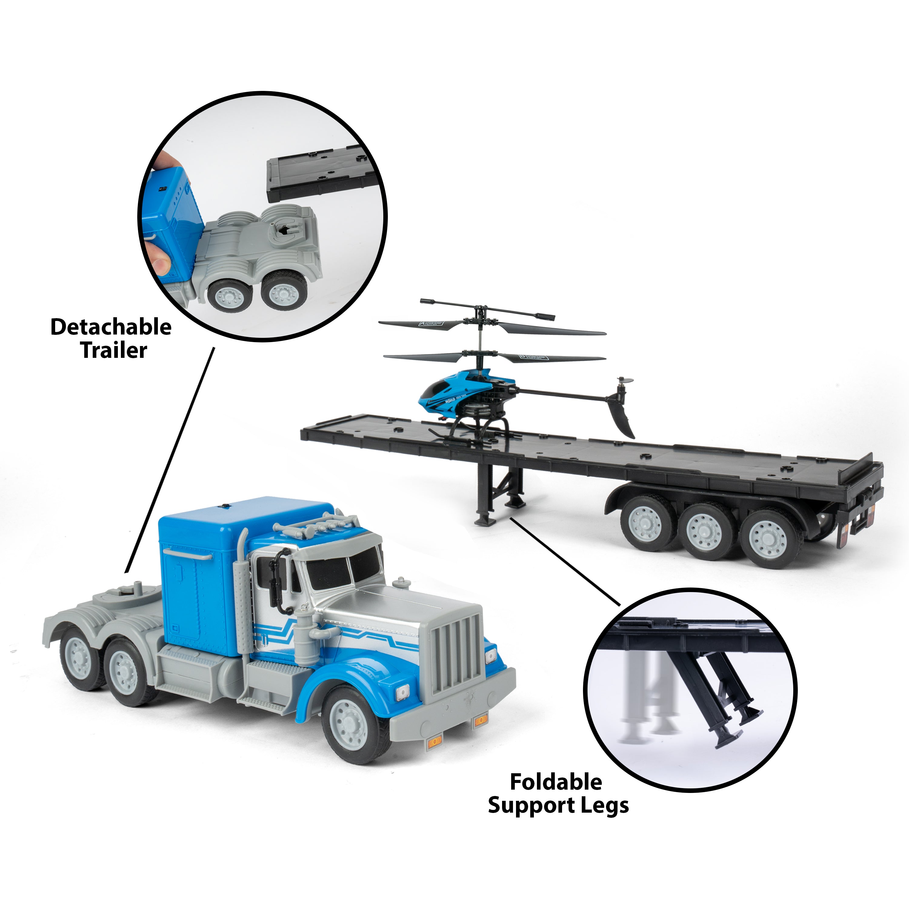 Helicóptero y camión Mega Hauler Gyro RC [paquete de 2]