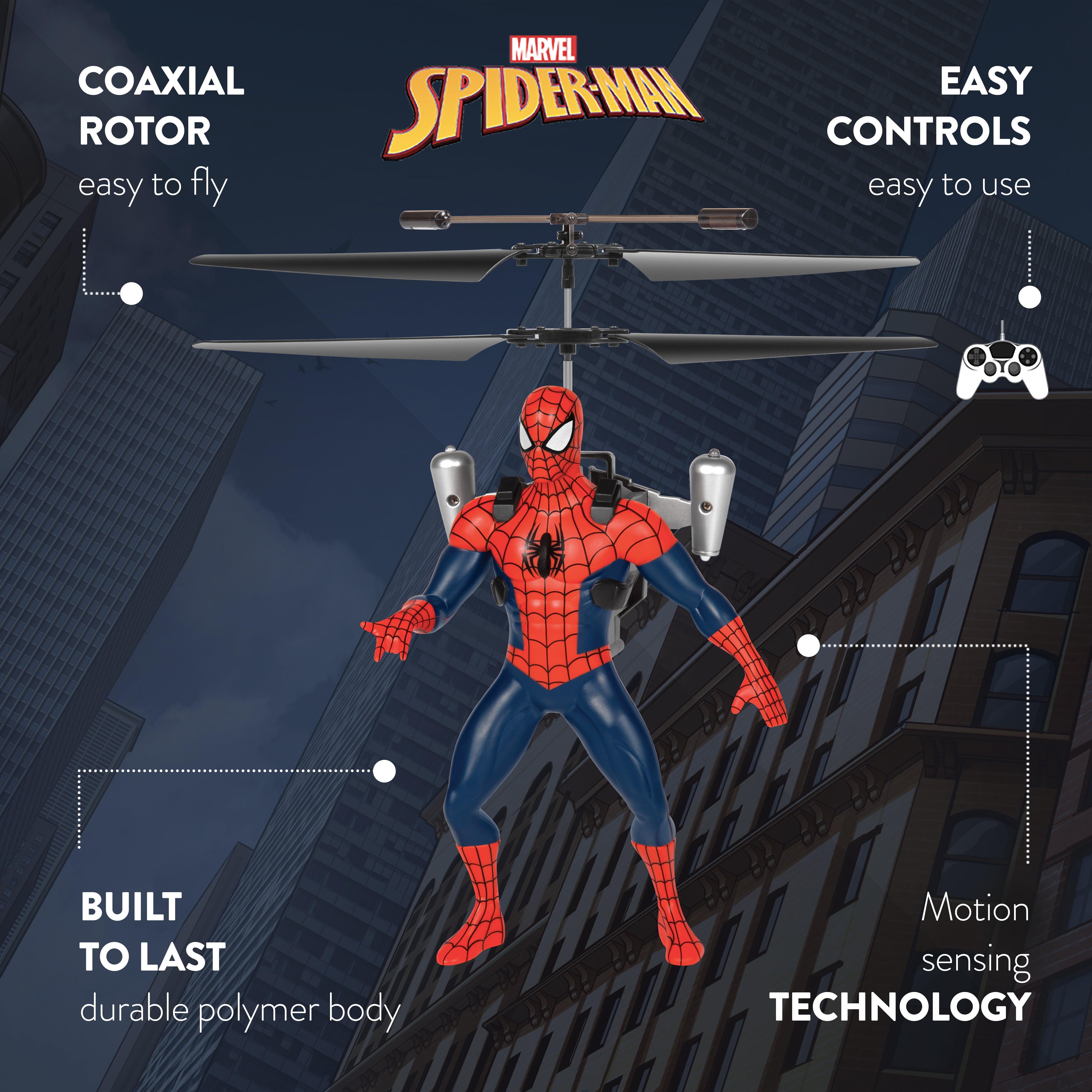 Marvel's Spider-Man RC Helicopter Flying Figure – World Tech Toys