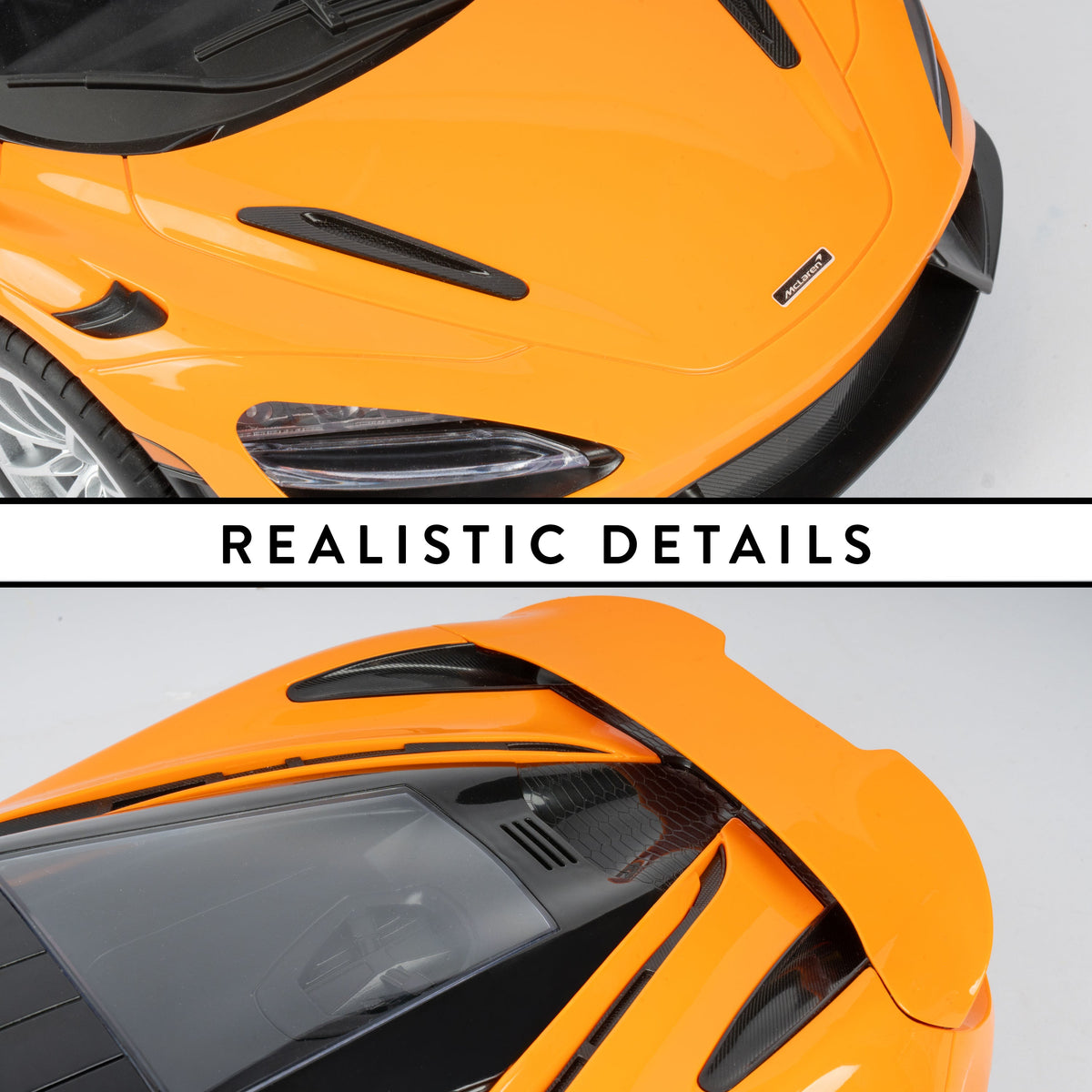 Coche RC McLaren 765LT 1:10 de 2,4 GHz con batería recargable