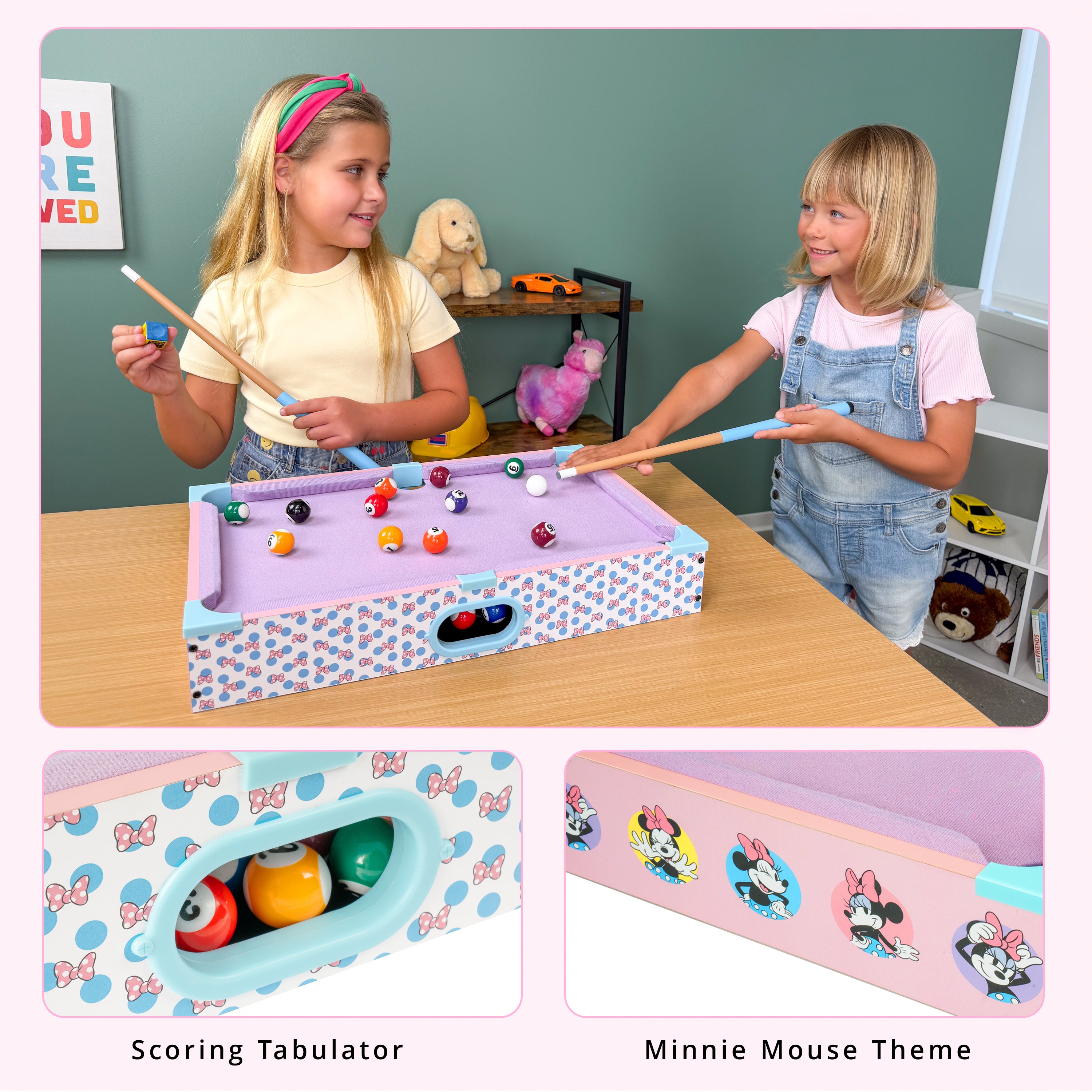 Minnie Mouse Tabletop Pool Table