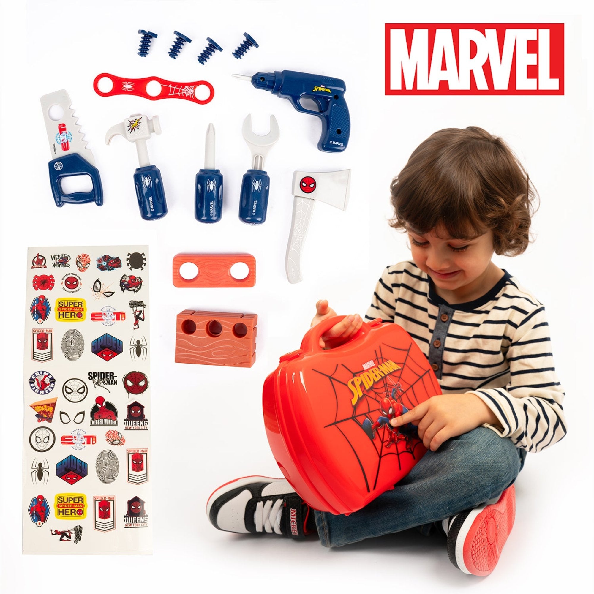 Juego de herramientas de 19 piezas en maleta de manitas de Spider-Man