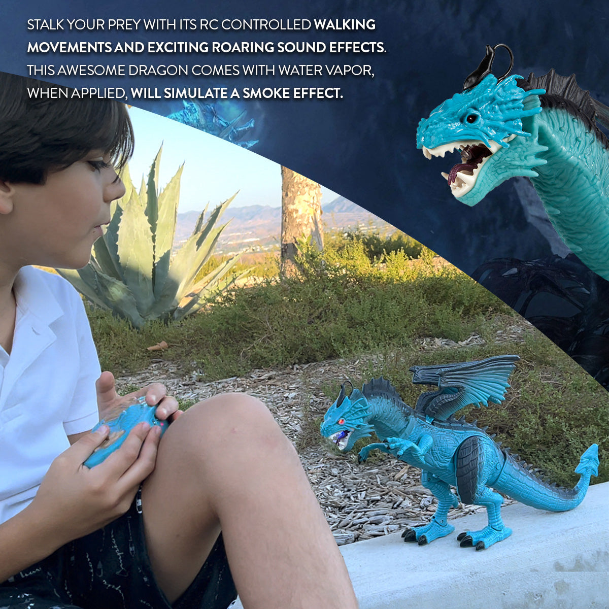 Monster World Blue RC Dragon