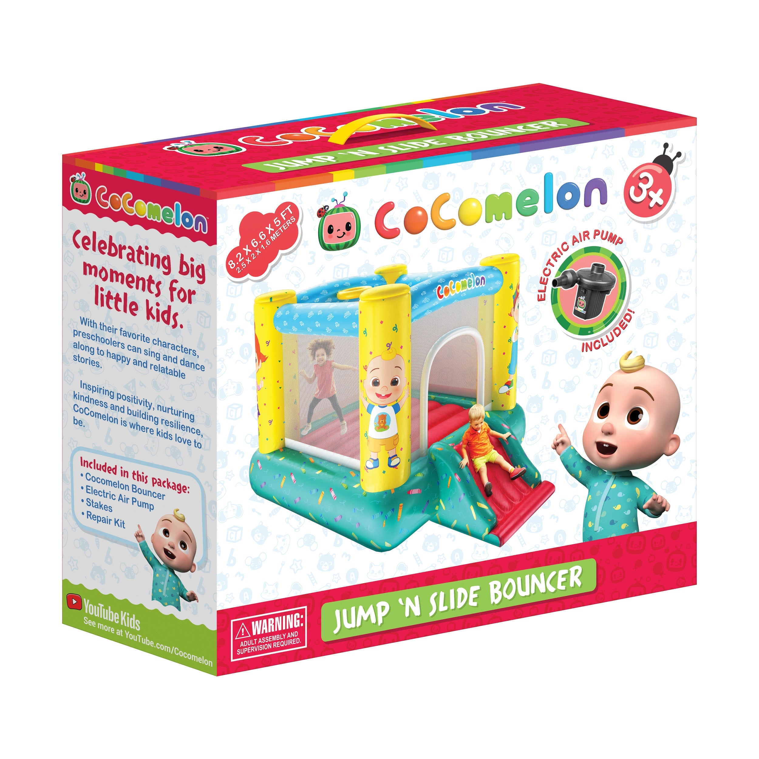 Cocomelon Jump N' Slide Bouncer (Includes Electric Air Pump