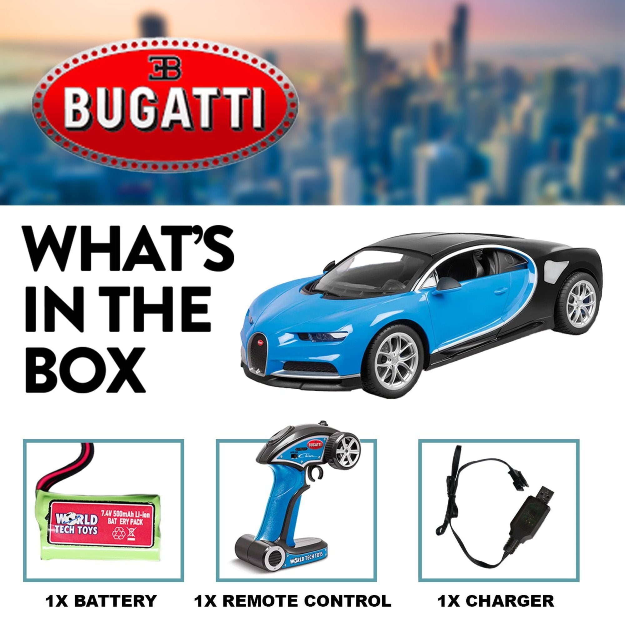 1:10 Bugatti Chiron RTR Electric 2.4Ghz RC Car - - Comes with