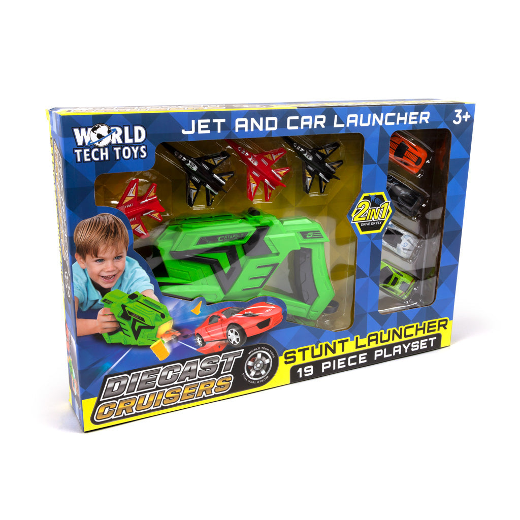 Conjunto de juego lanzador de acrobacias Cruisers Diecast de 19 piezas