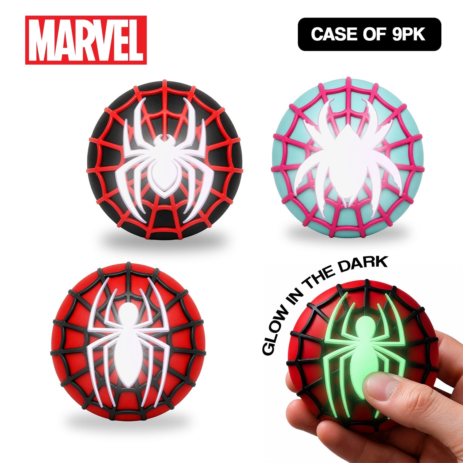 9Pk Mojis Marvel Spider-Man Glow in the dark Squishes