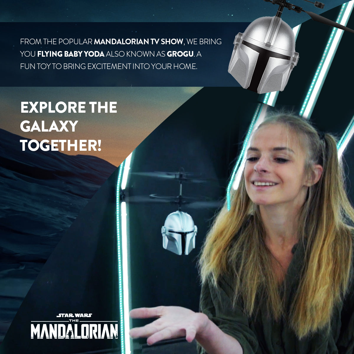 UFO esculpido de casco Mando de Mandalorian