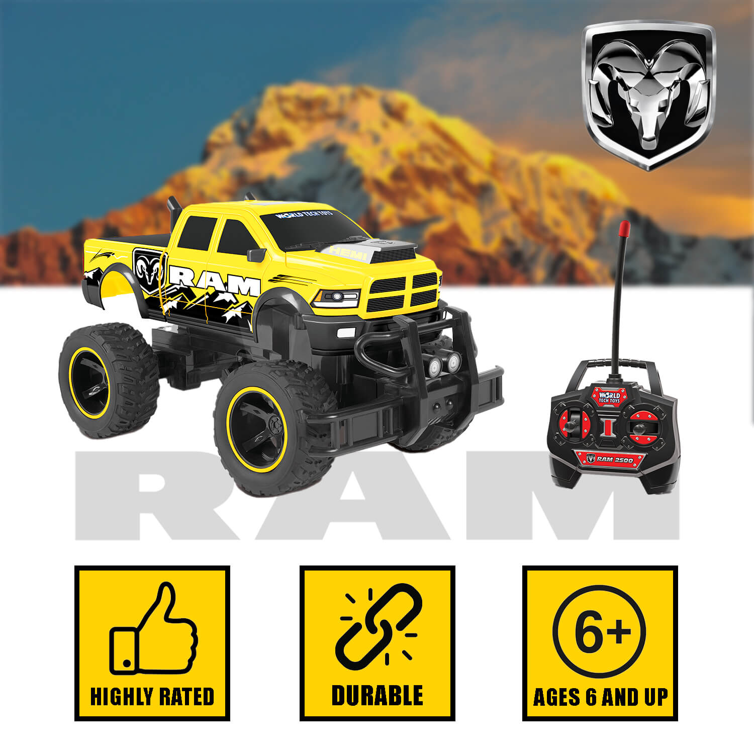 Dodge Ram 1:14 RTR RC Monster Truck – World Tech Toys