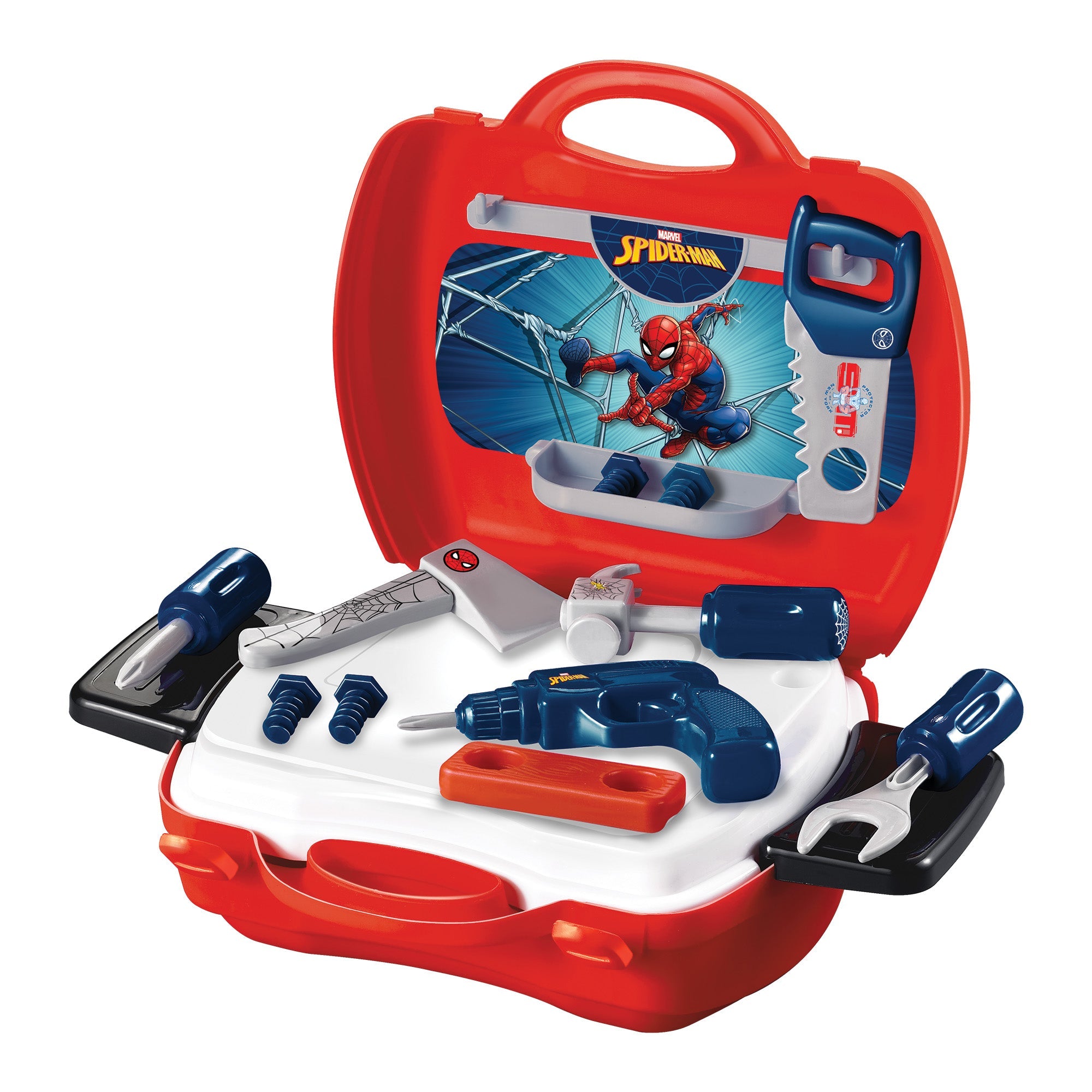 Juego de herramientas de 19 piezas en maleta de manitas de Spider-Man