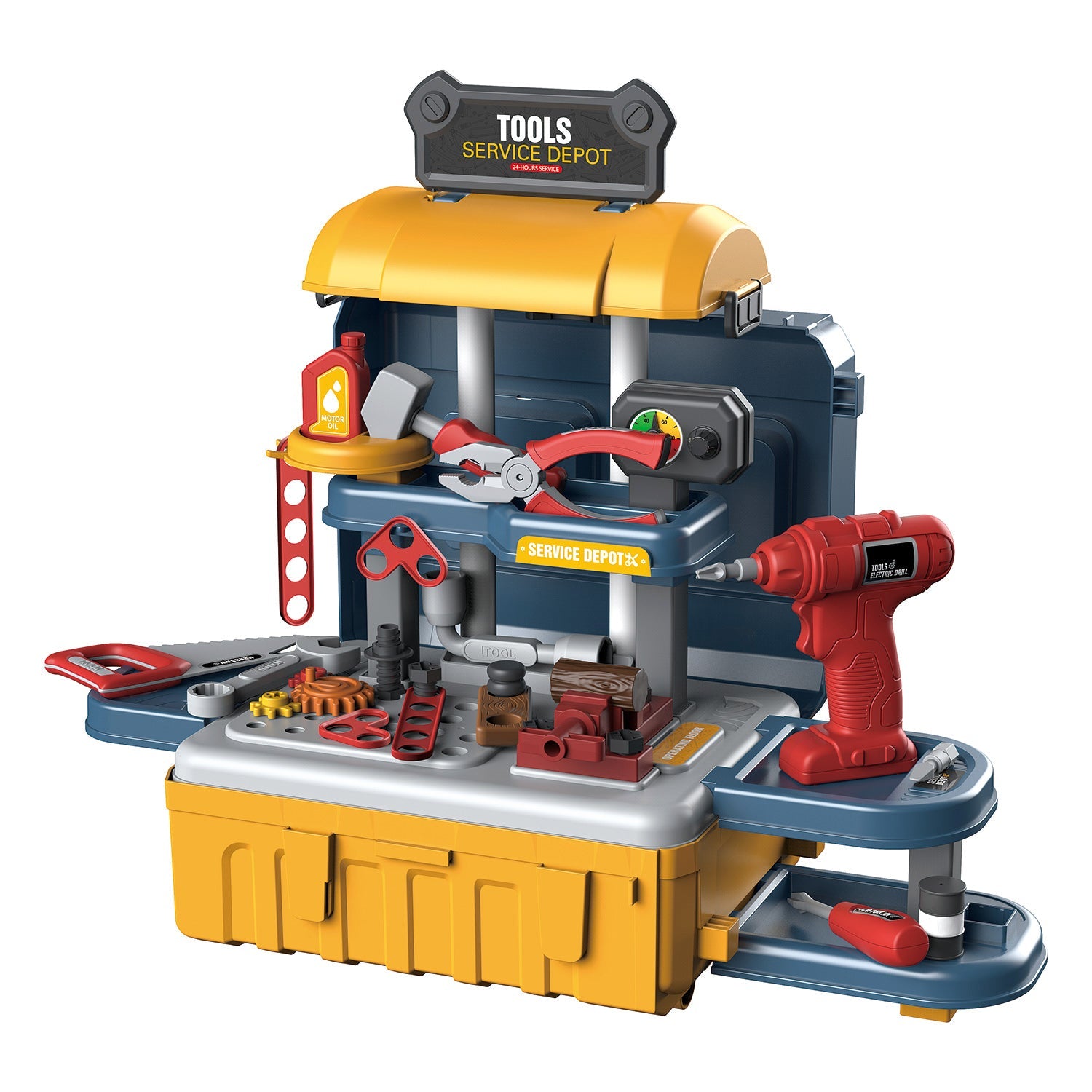 3in1 Mobile Tool Table Suitcase 46 Piece Playset – World Tech Toys