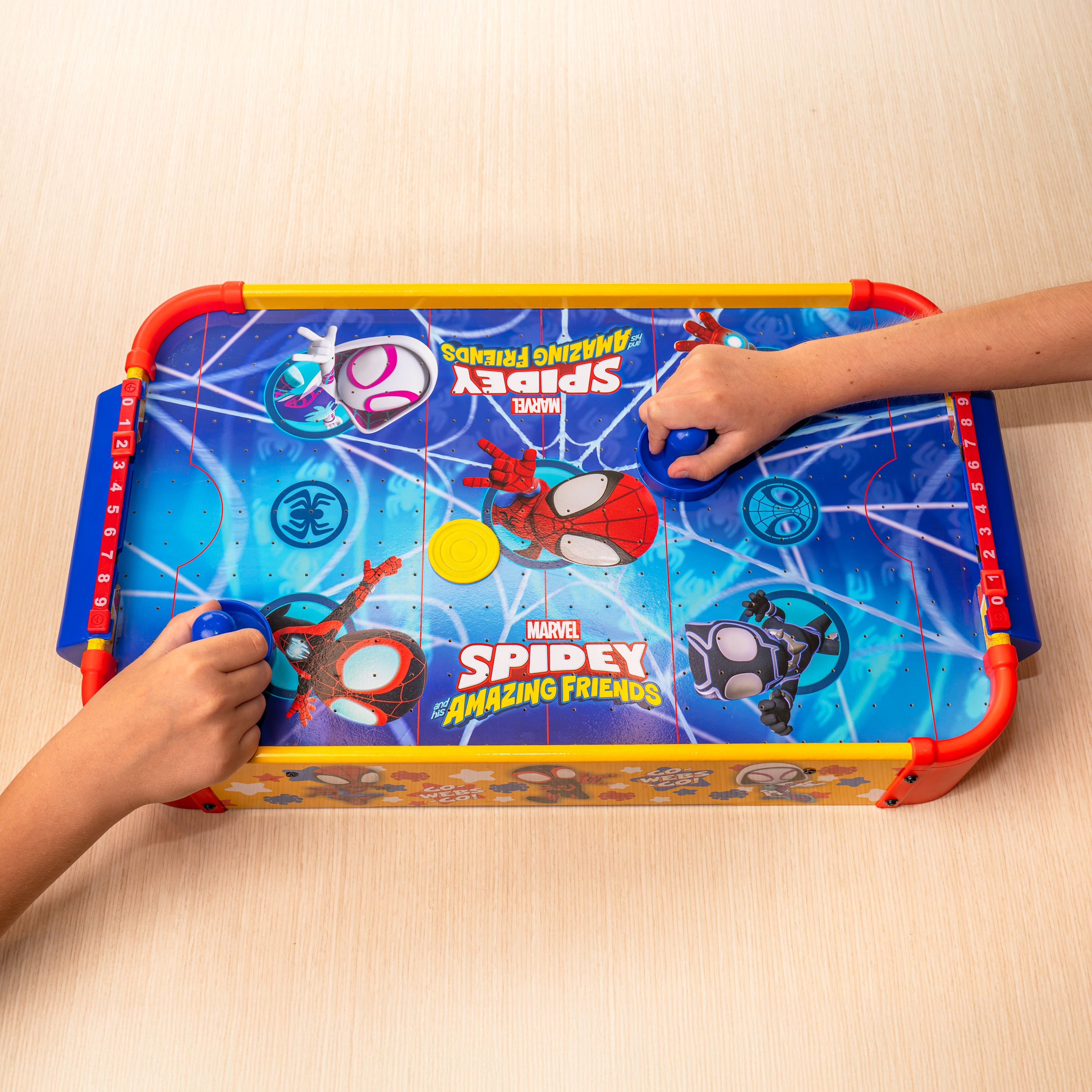 Spidey and His Amazing Friends Electronic Wooden Tabletop Air Hockey
