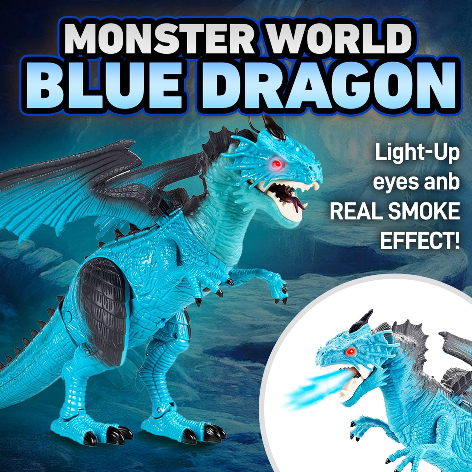 Monster World Blue RC Dragon | HobbyTron™ – World Tech Toys