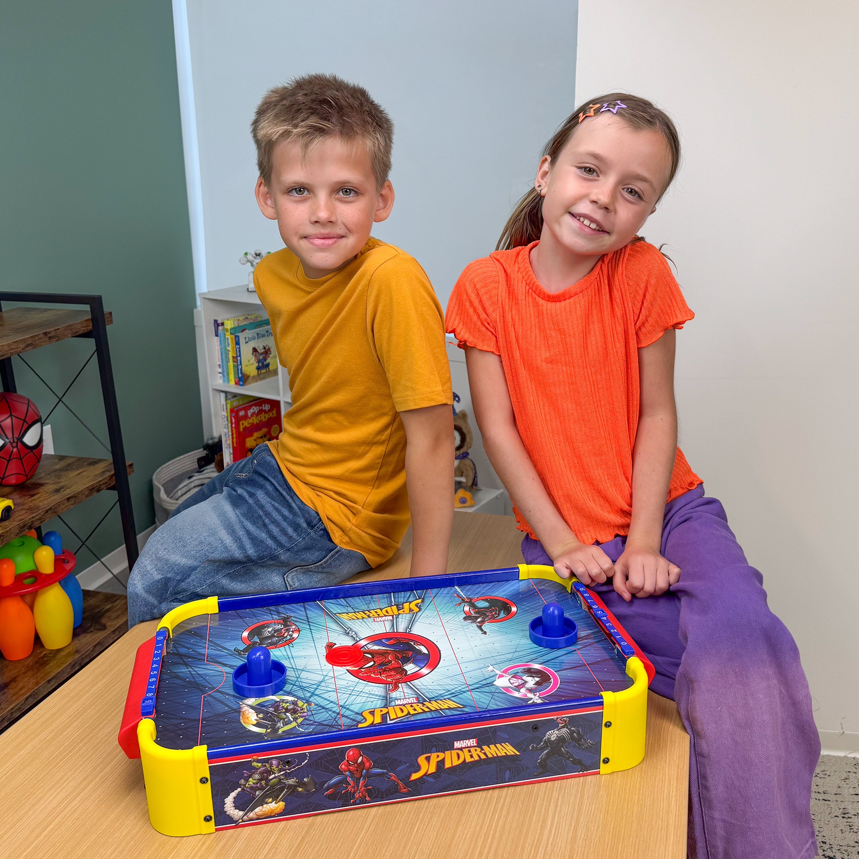 Spider-Man Wooden Electronic Tabletop Air Hockey