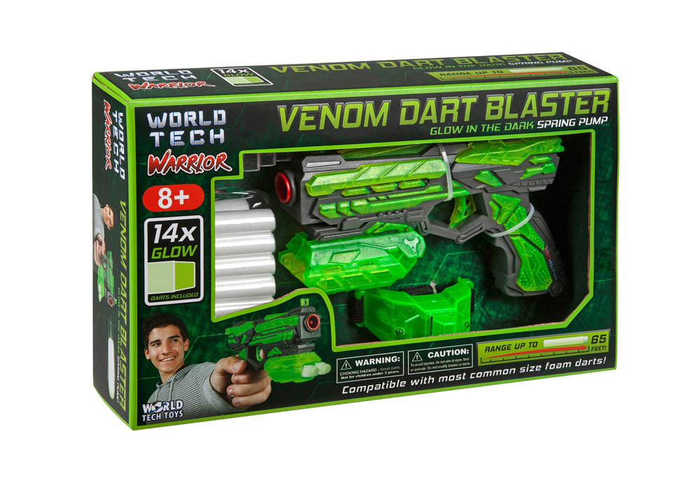Lanzador de Dardos de Goma Venom de Acción de Bombeo, con Resorte, que Brilla en la Oscuridad
