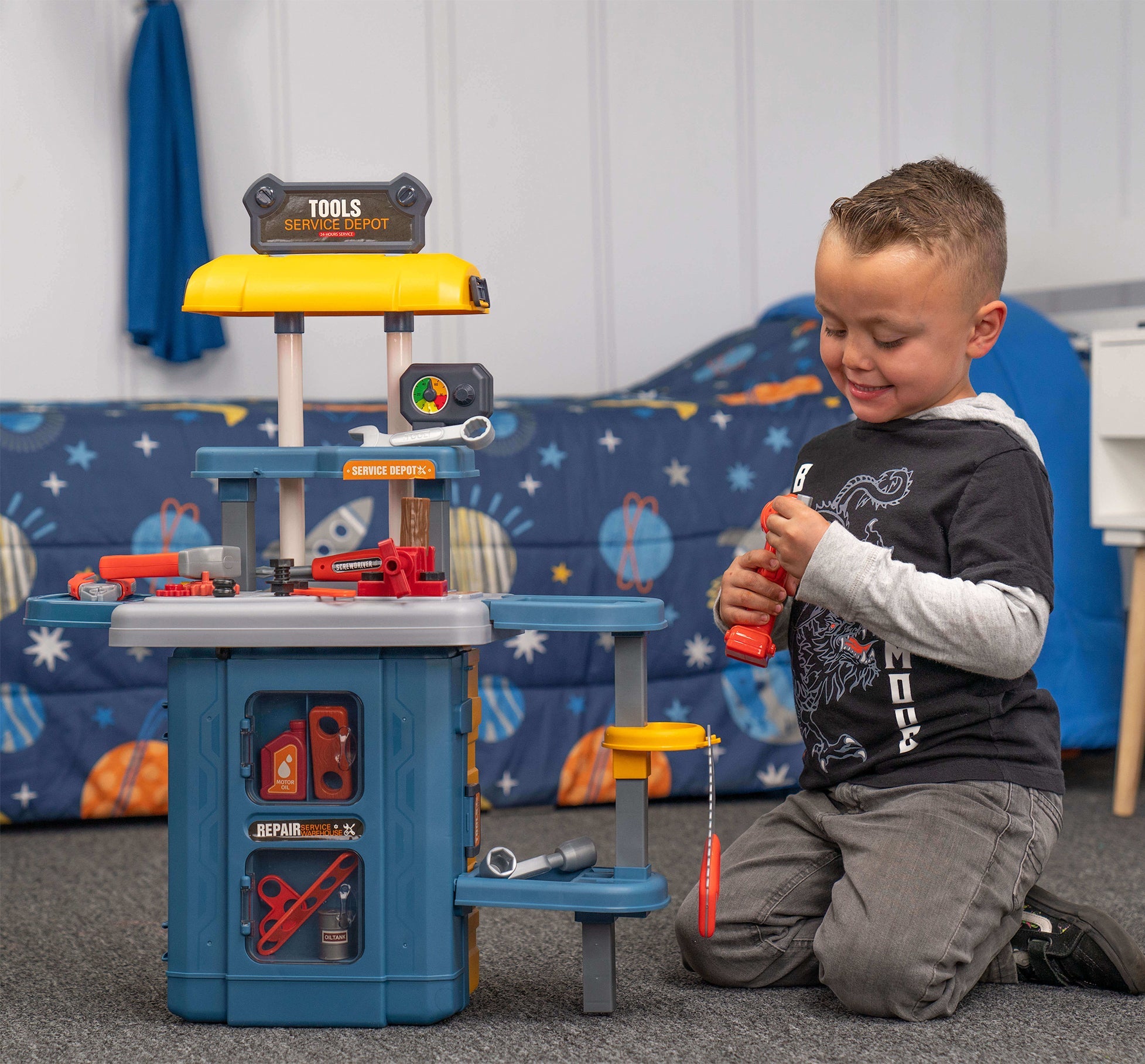 3in1 Mobile Tool Table Suitcase 46 Piece Playset – World Tech Toys