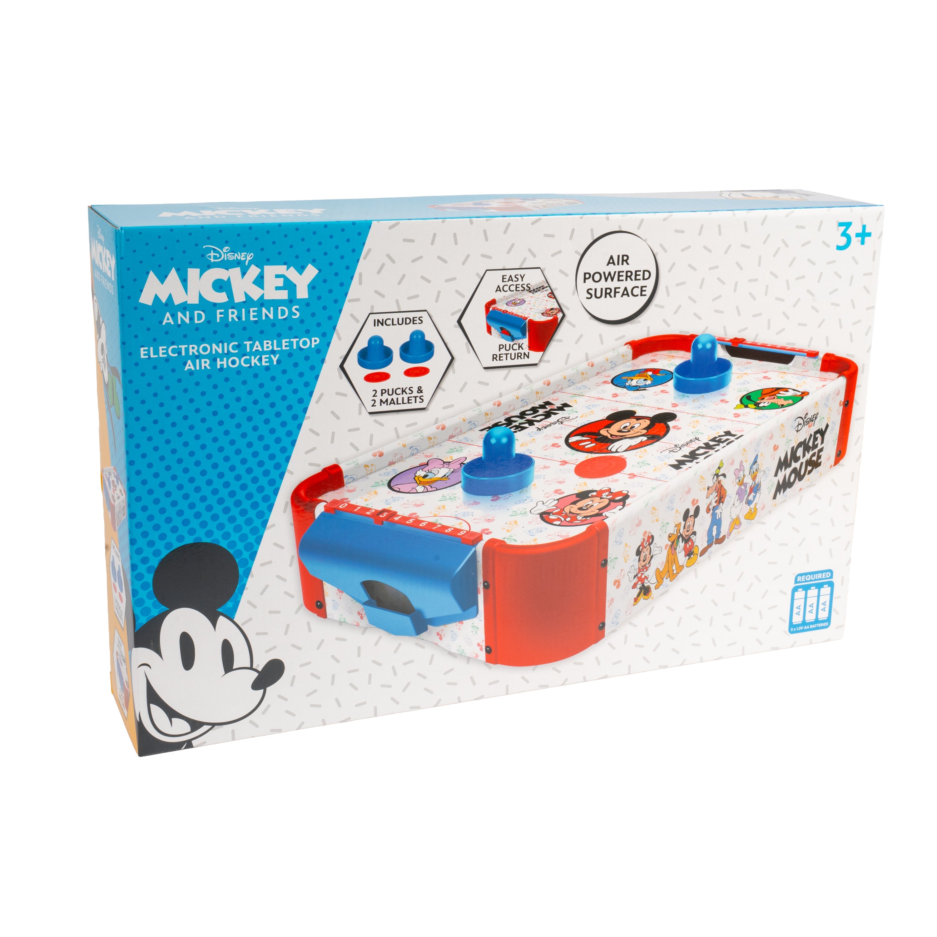 Disney Mickey Mouse Electronic Wooden Tabletop Air Hockey