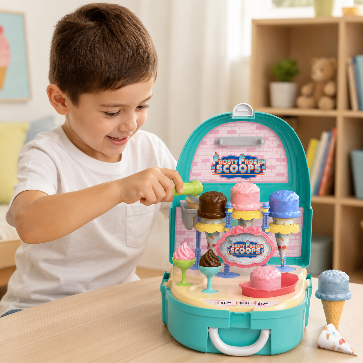 Frosty Frozen Scoops Ice Cream Store Playset (34 pieces)