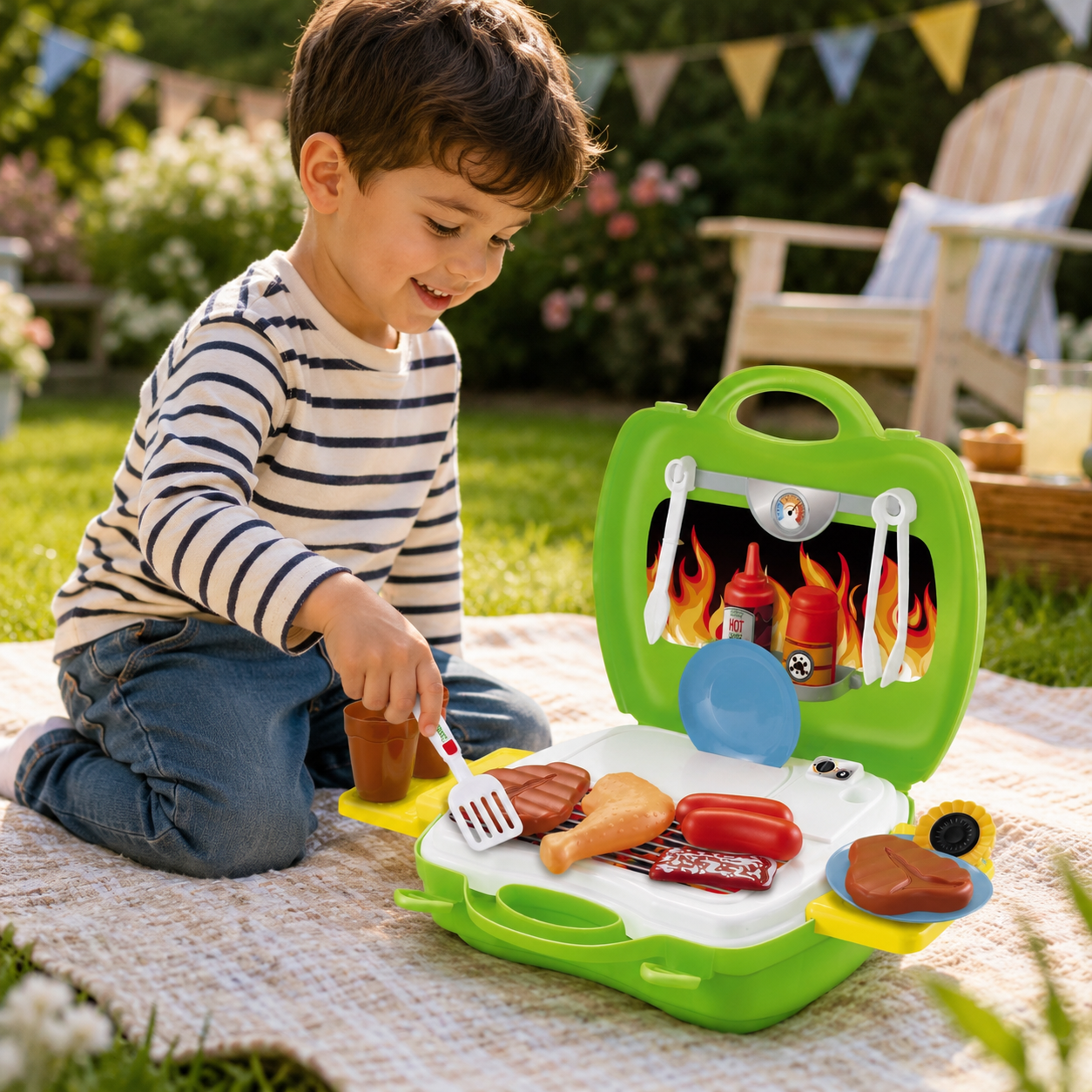 Juego de parrilla de juguete para niños (22 piezas)