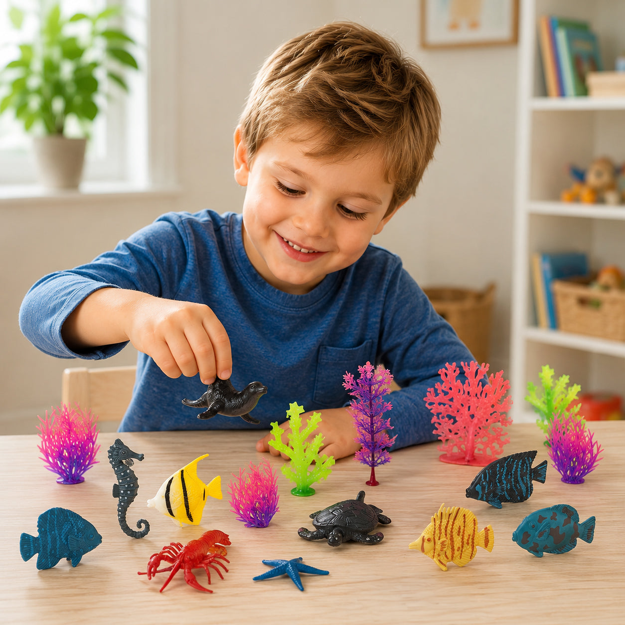 World of Animals Marine sea Figurine Playset, 20 pcs