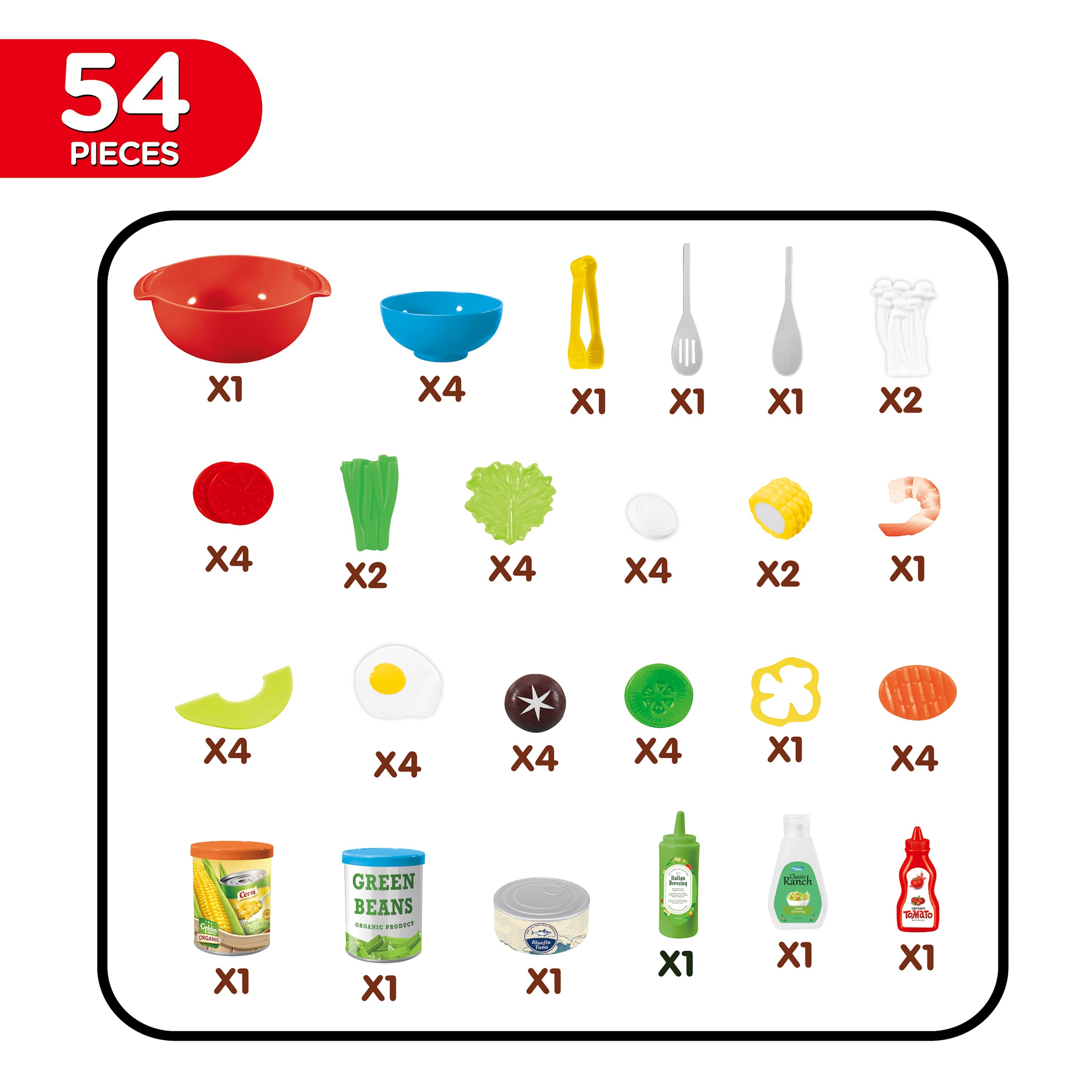Pretend and Play Salad Playset (54 Pieces)