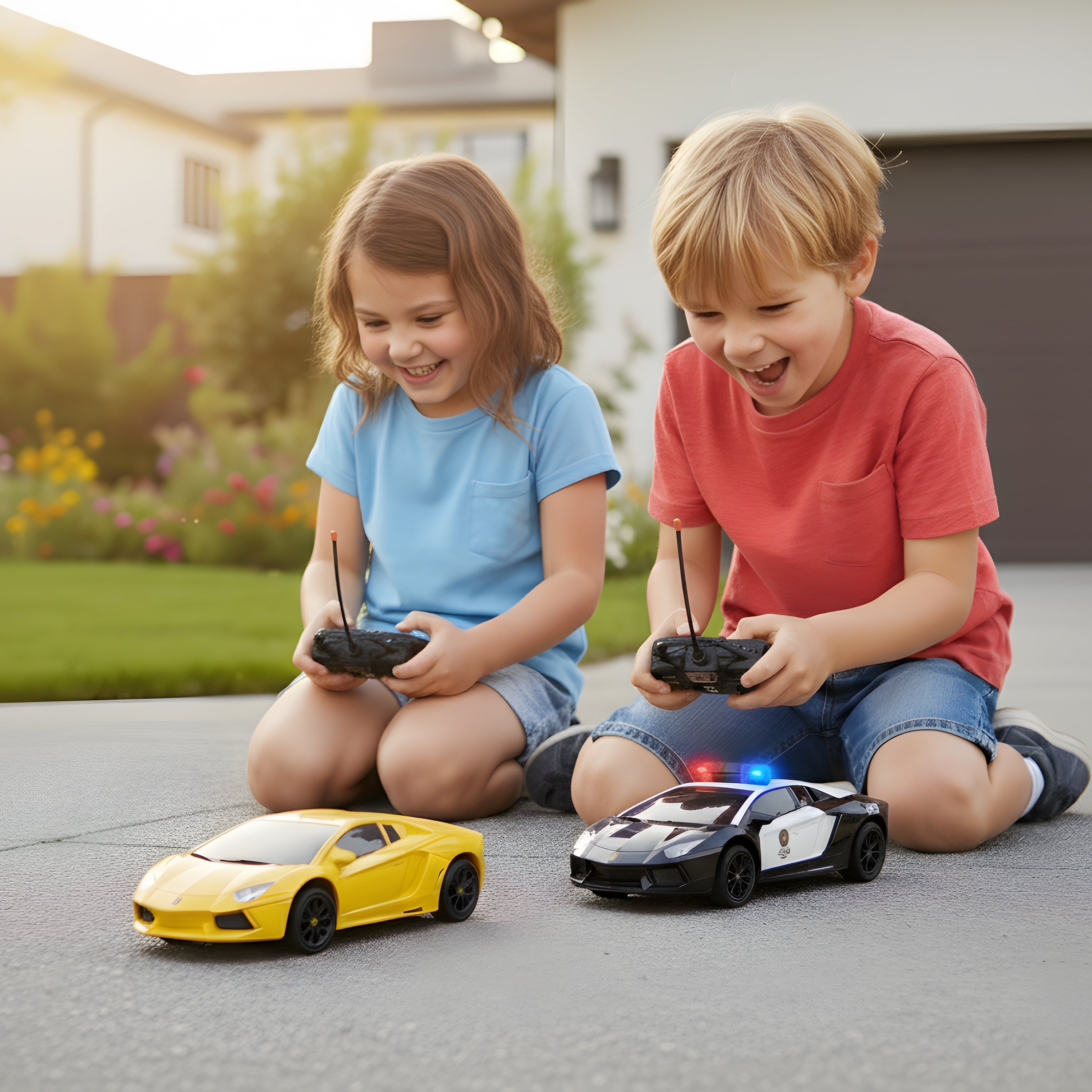2 Pack - RC Lamborghini Aventador & LAPD Police Lamborghini Pursuit RC Set
