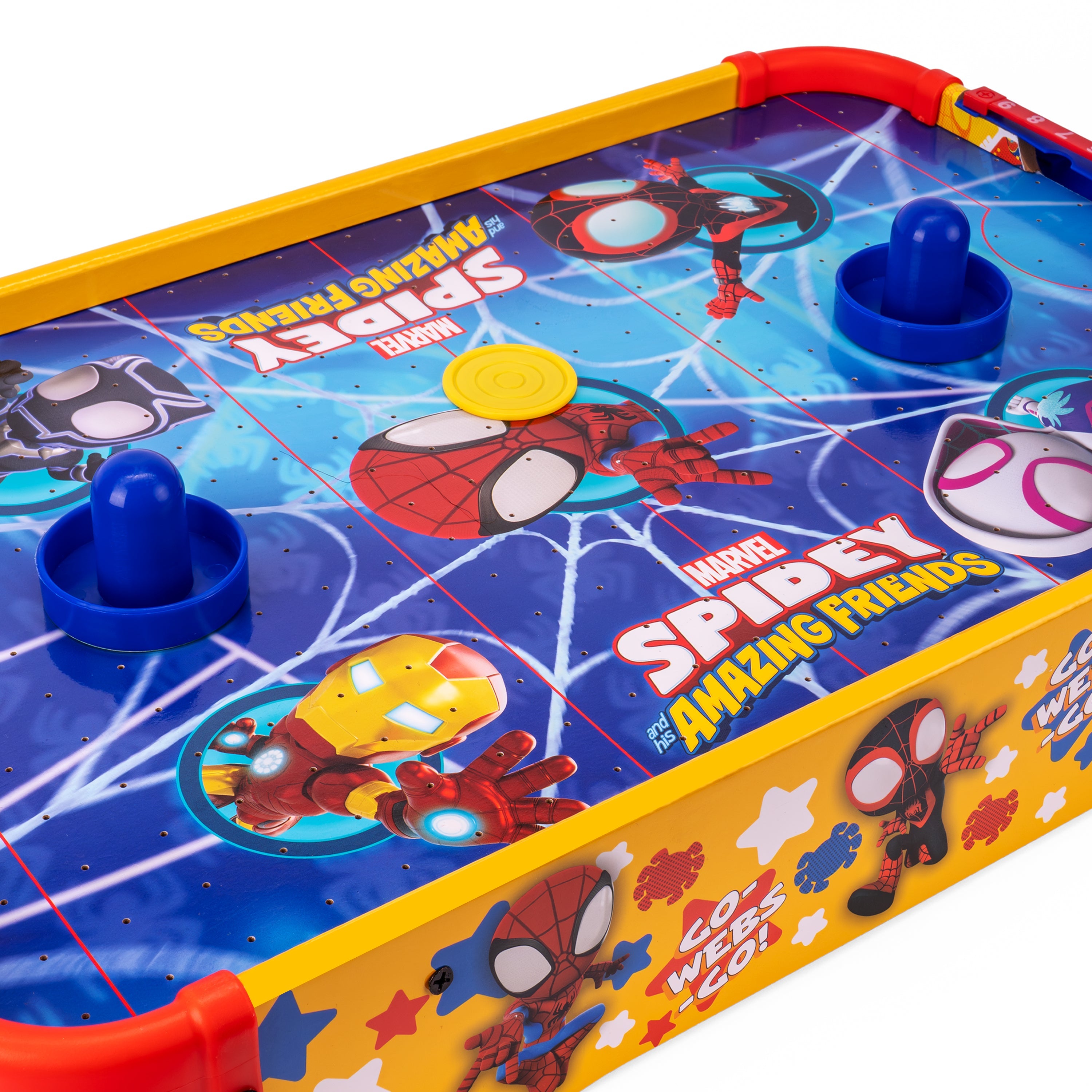Spidey and His Amazing Friends Electronic Wooden Tabletop Air Hockey