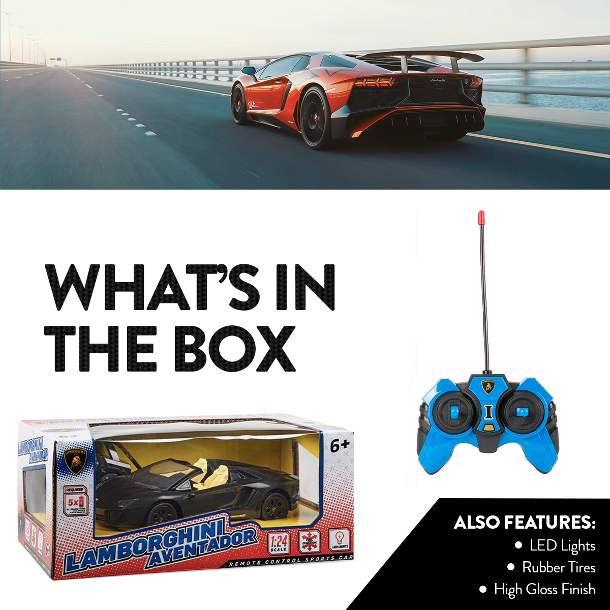 Coche RC Eléctrico Lamborghini Aventador Roadster 1:24 Full Function