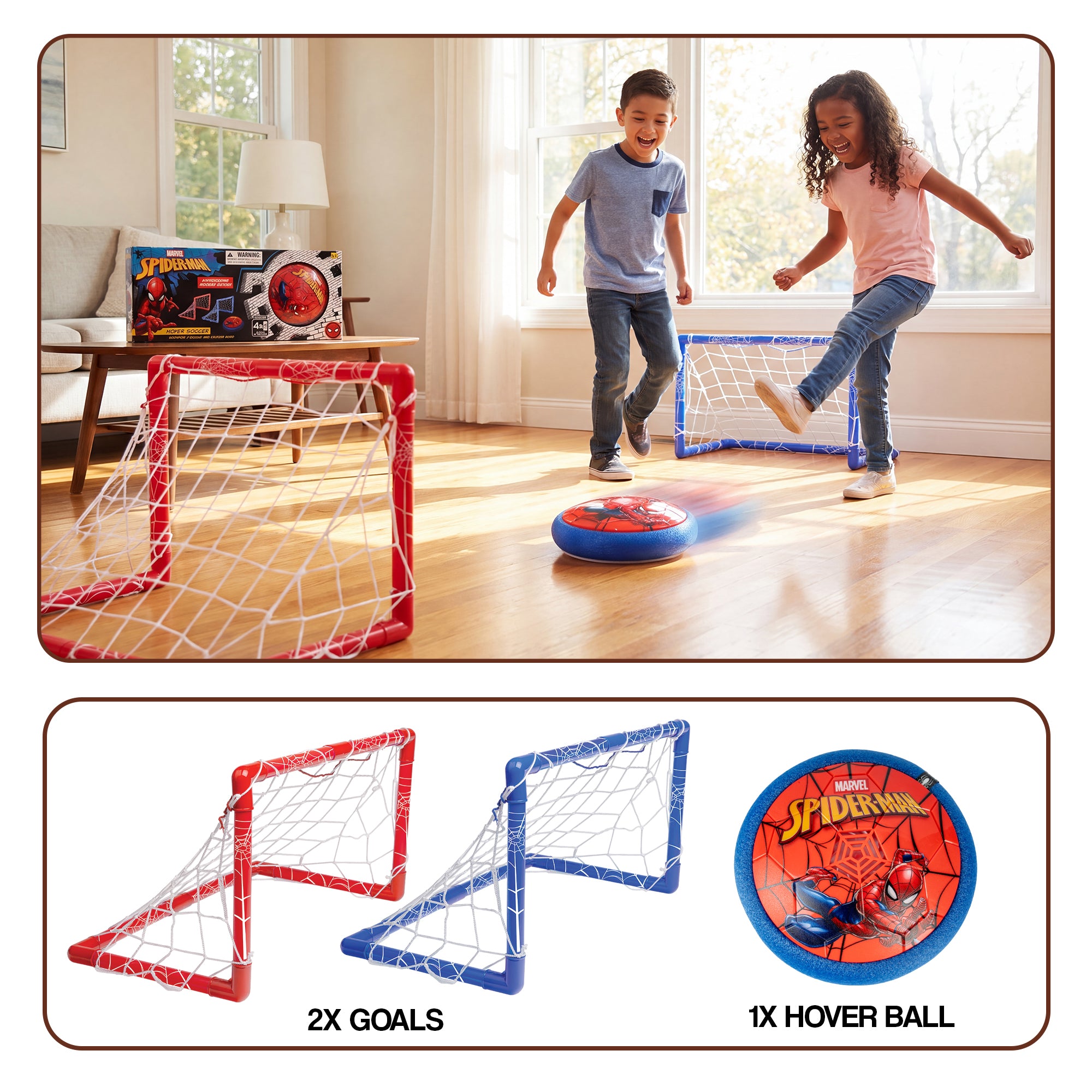 Spider-Man Hover Ball Soccer Playset with 2 Goals