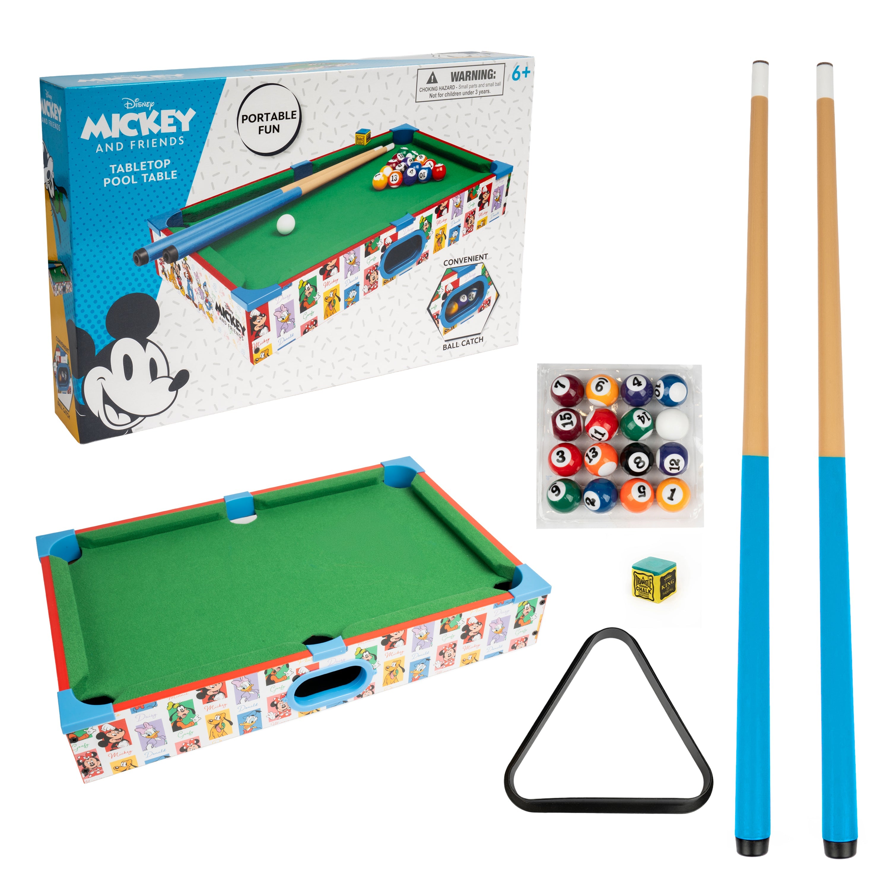Mesa de billar de madera de Mickey y sus amigos