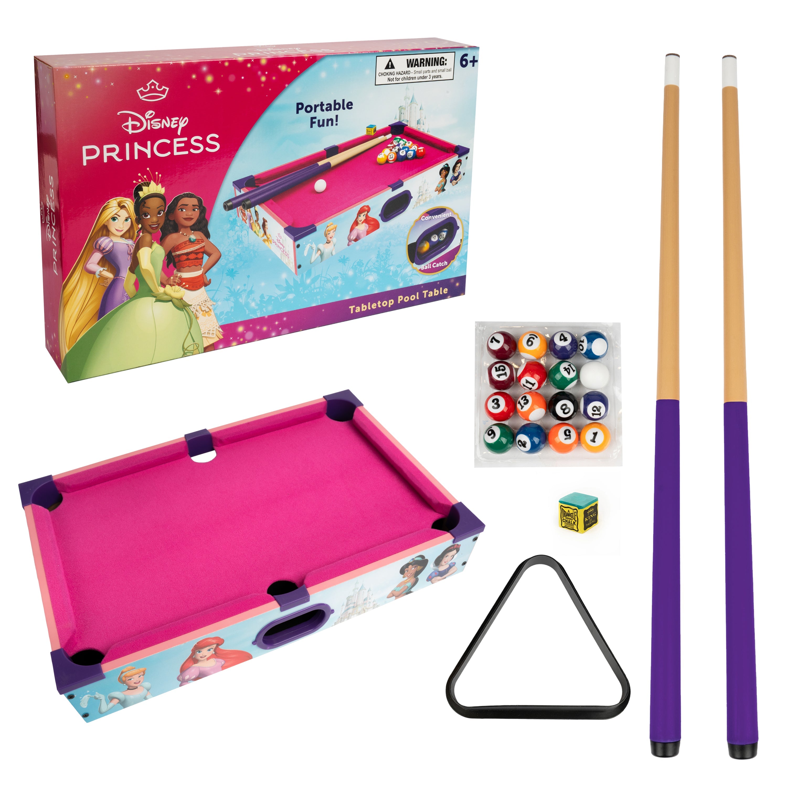 Disney Princess Wooden Tabletop Pool Table