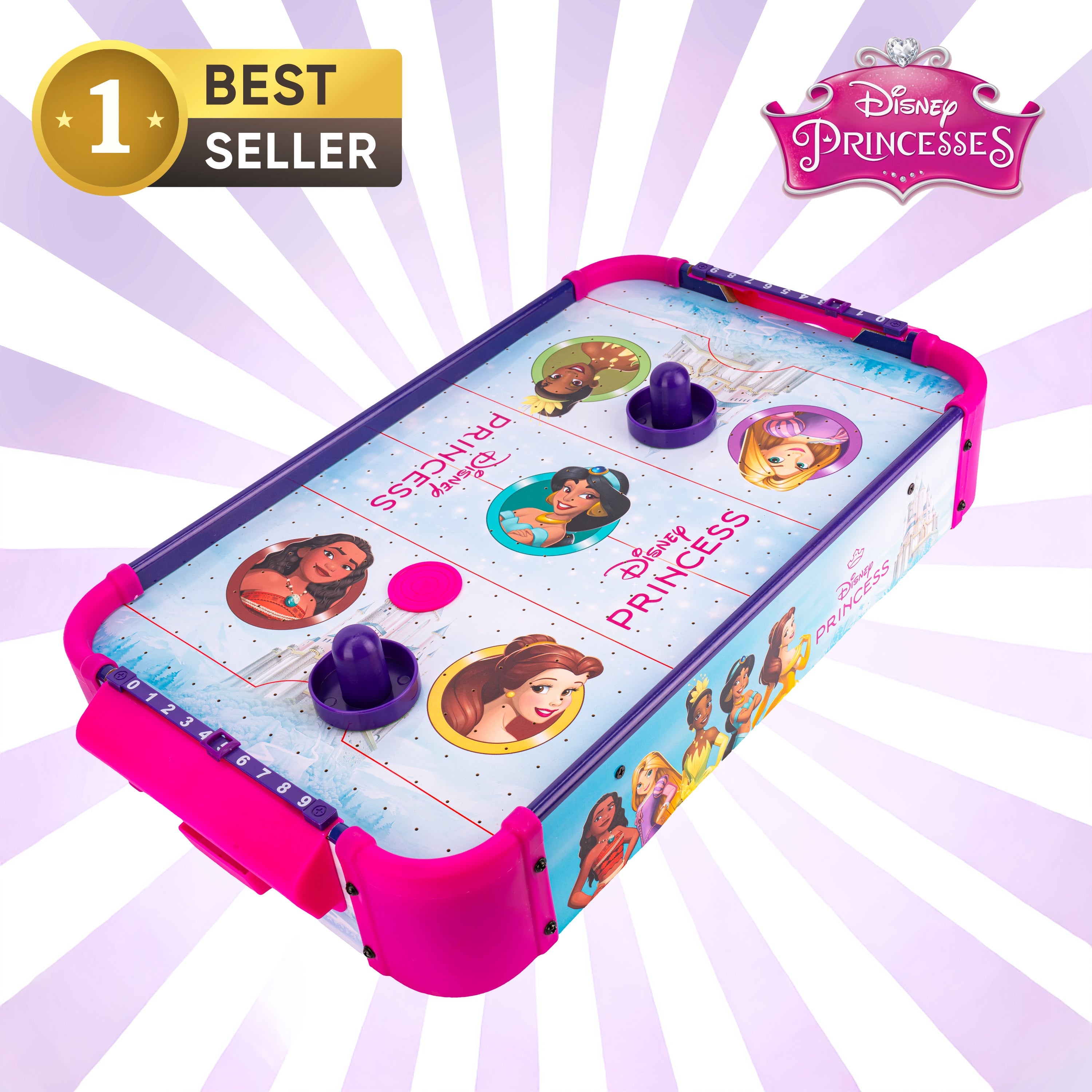 Mesa de Air Hockey Electrónica de Madera de Princesas Disney