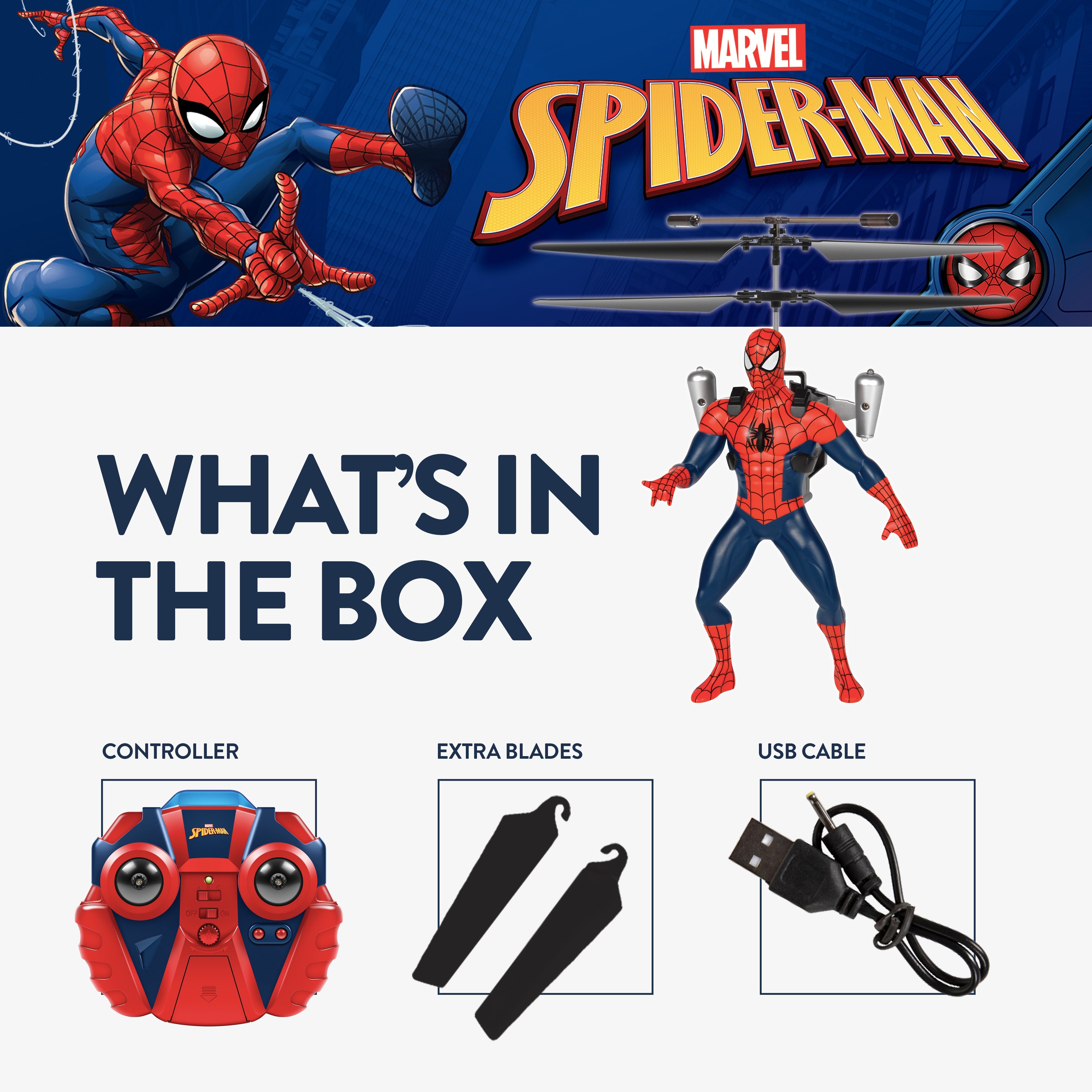 Figura voladora de Spider-Man con control remoto por infrarrojos
