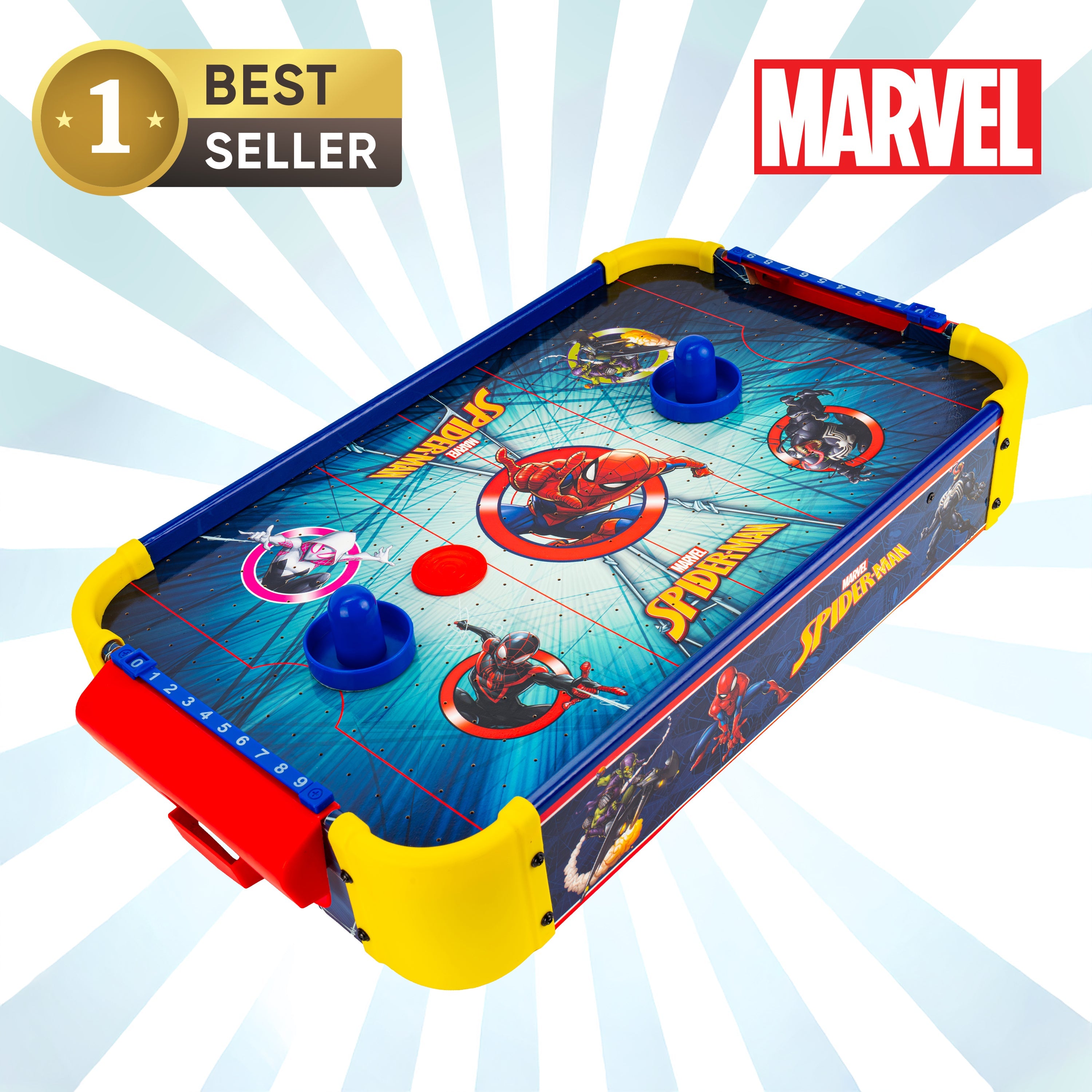 Spider-Man Hockey de aire electrónico de madera para mesa