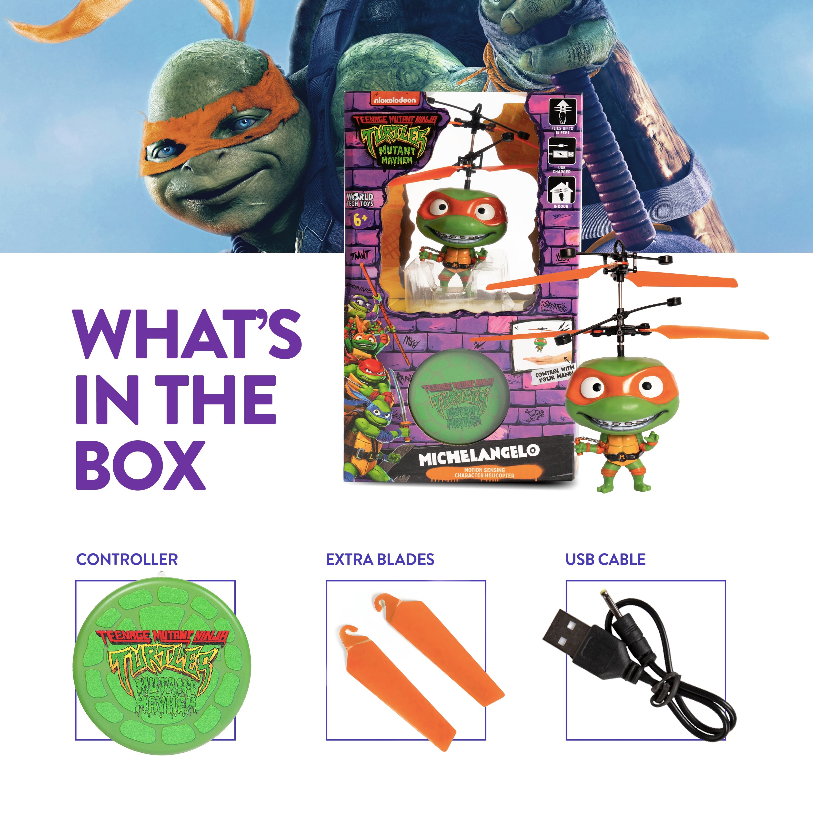 TMNT Caos Mutante Michelangelo Ovni Cabezón