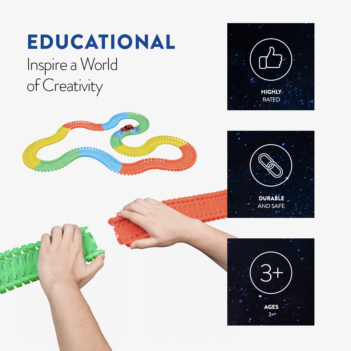 Mega Galaxy Flex Track 425 Piece HobbyTron World Tech Toys