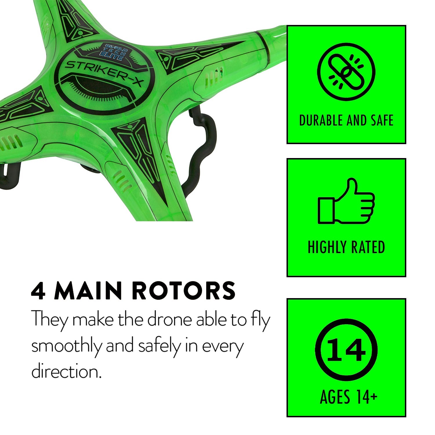 Striker-X Glow-In-The-Dark RC HD Camera Drone – World Tech Toys