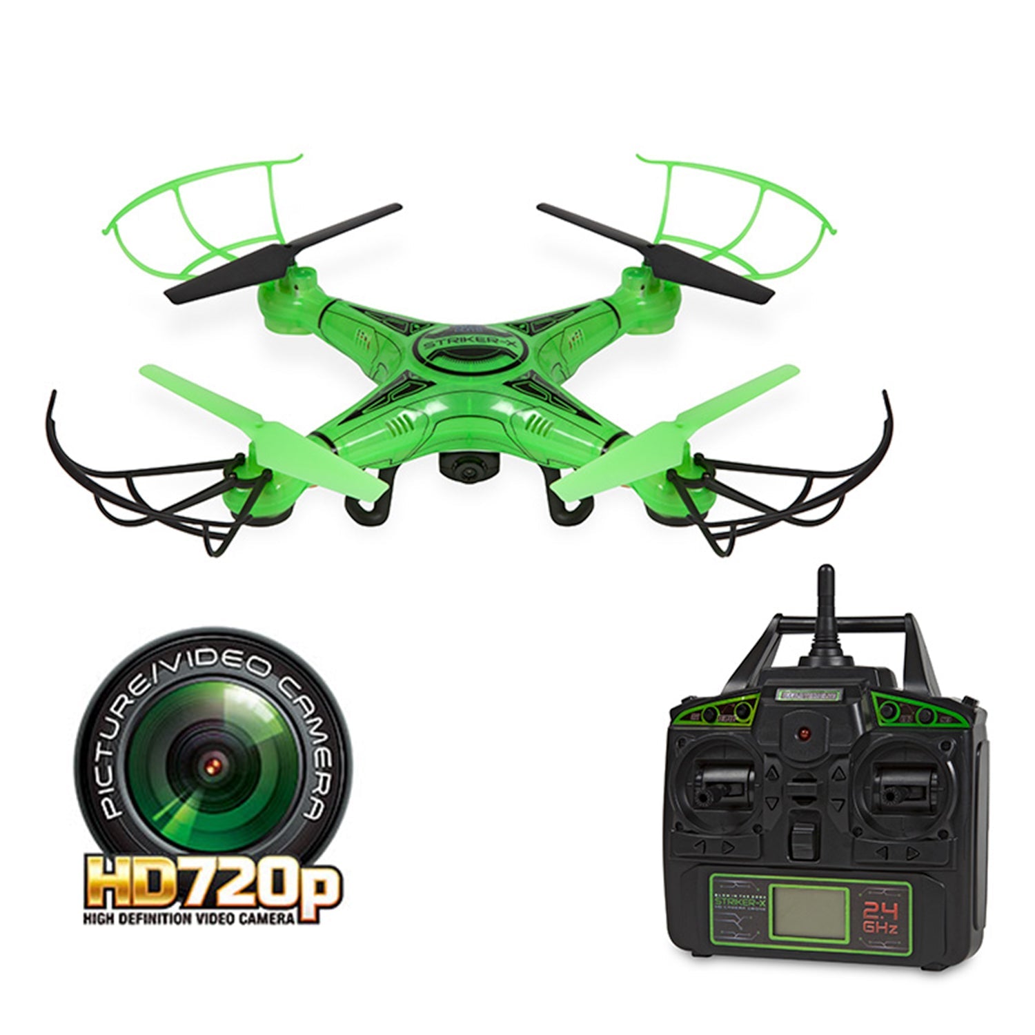 Camera Drone World Tech Toys Drone Striker-X Glow-In-The-Dark RC
